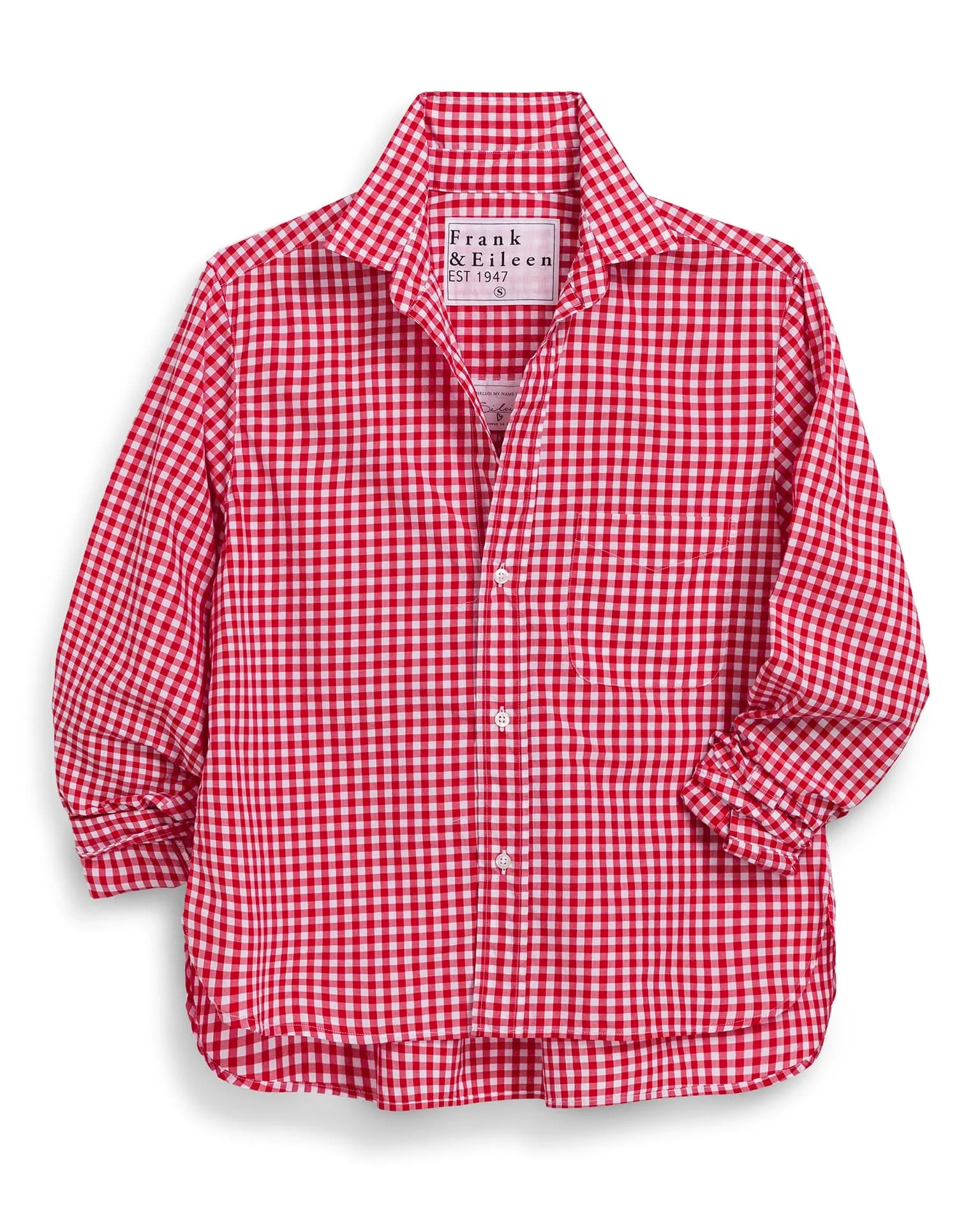 Silvio Untuckable Button Up in Red White Check - Image 4
