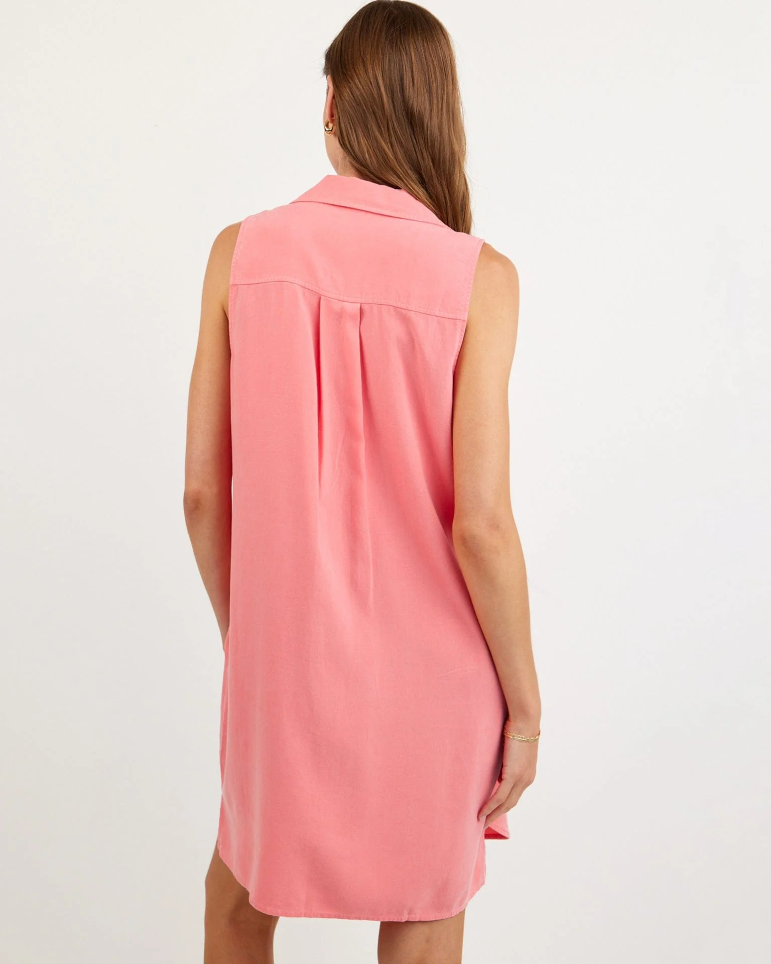Sleeveless A-Line Dress in Wild Coral - Image 4
