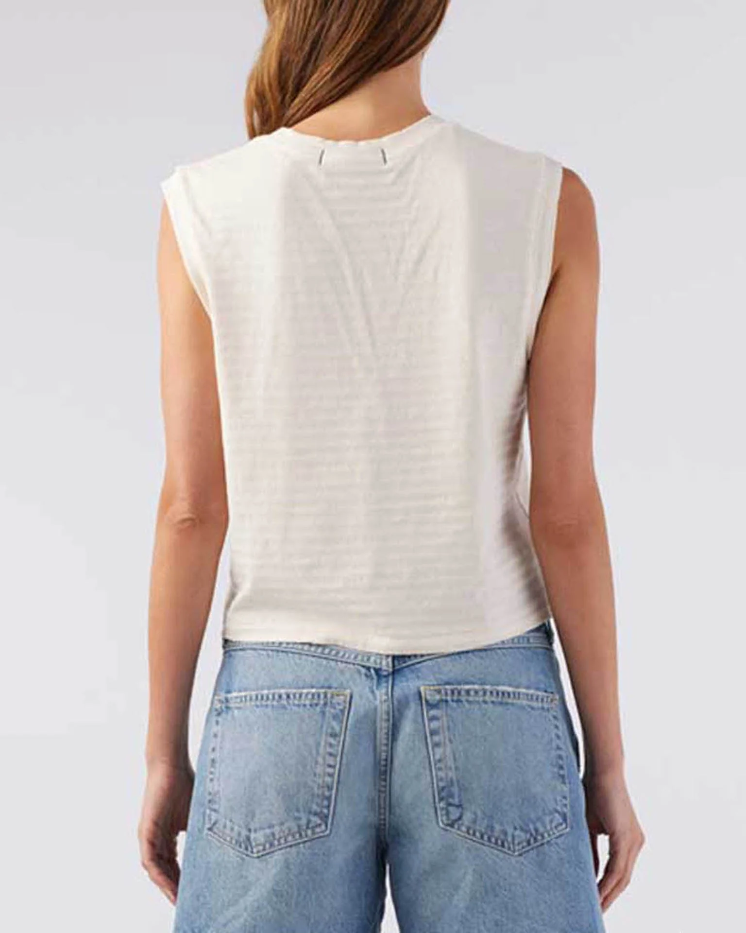 Sleeveless Babe Tee in Natural - Image 3