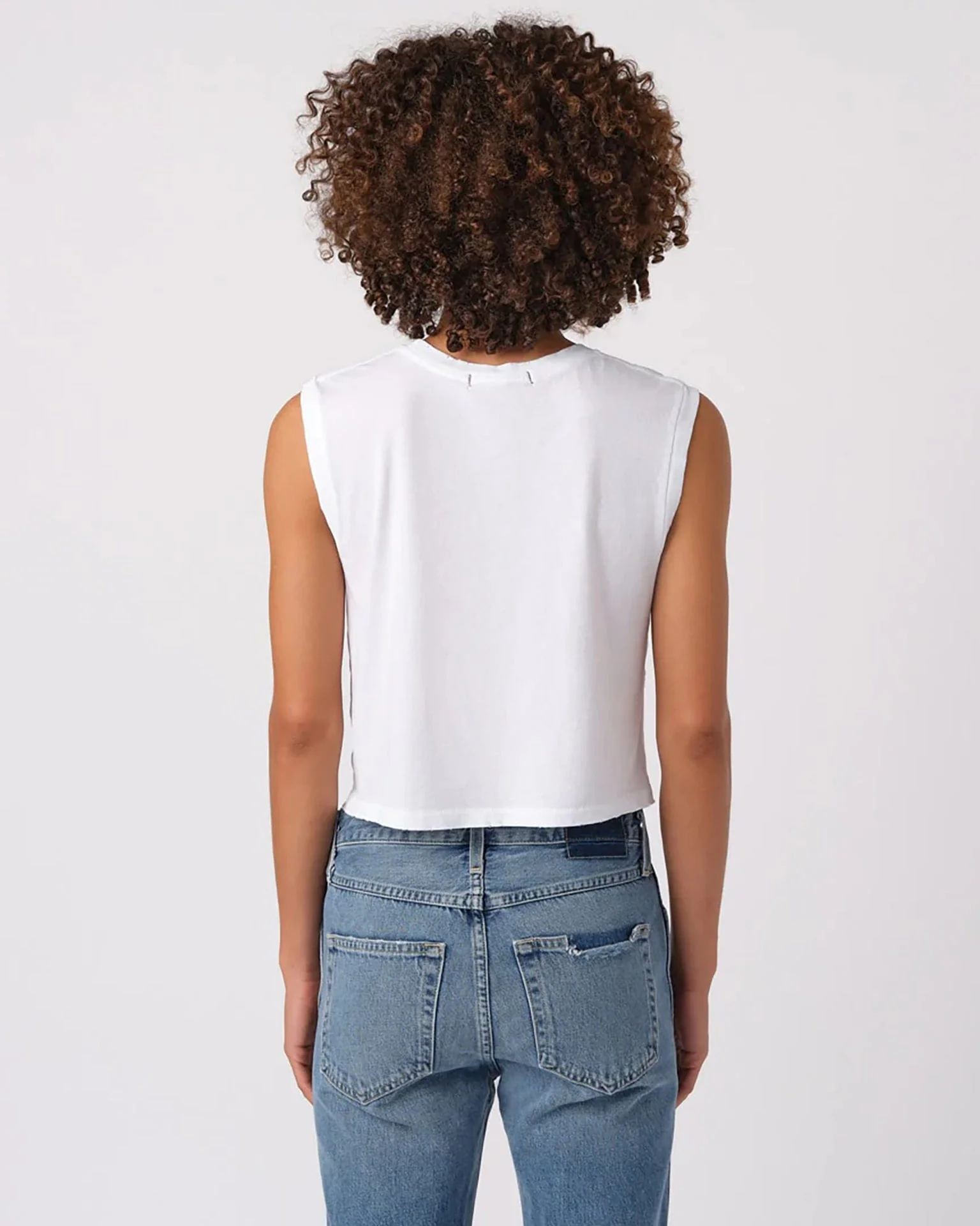 Sleeveless Babe Tee in White - Image 2