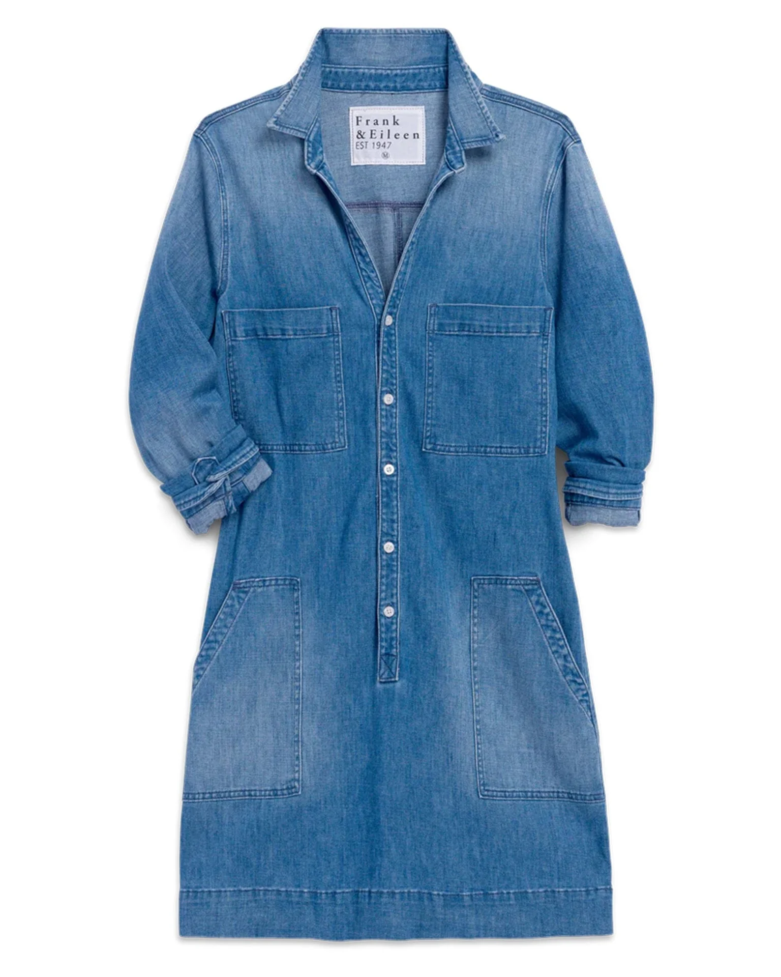 Southern Long Sleeve Playsuit Dress in 1968 Light Wash - Image 6