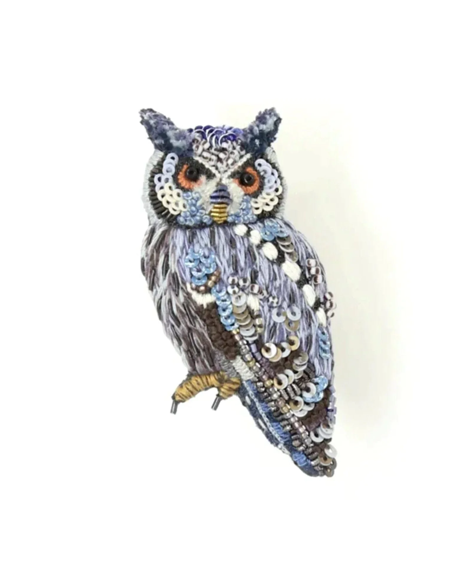 Southern White Faced Owl Brooch Pin