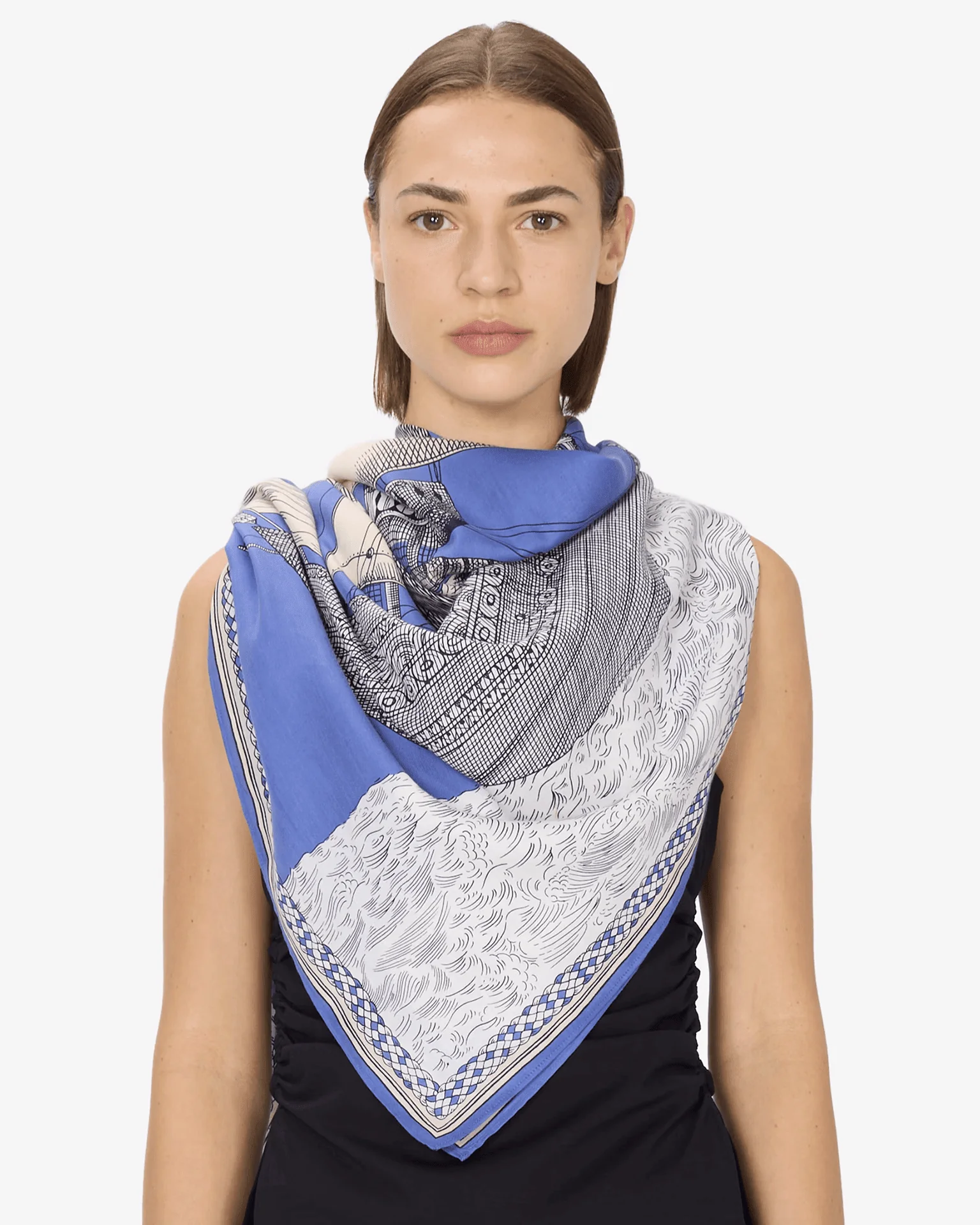 Square / Carre 130 Des Rives et Des Reves in Blue