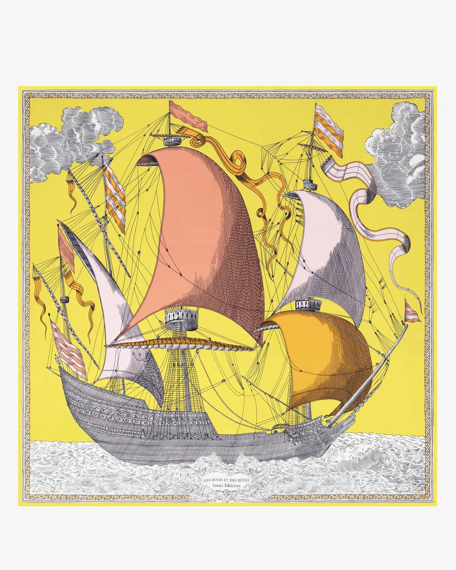 Square / Carre 130 Des Rives et Des Reves in Yellow - Image 2