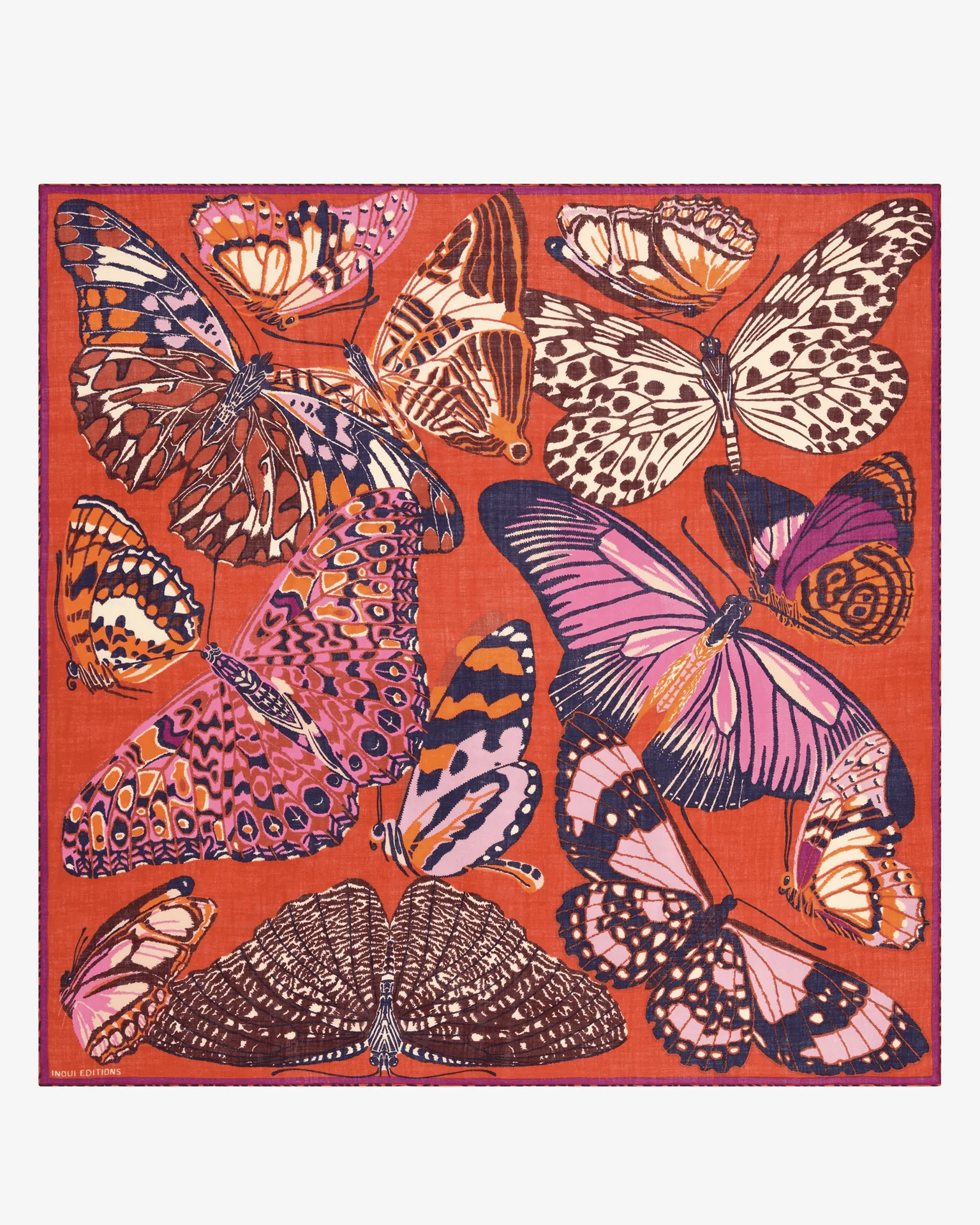 Square / Carre 130 Papillons in Red - Image 3