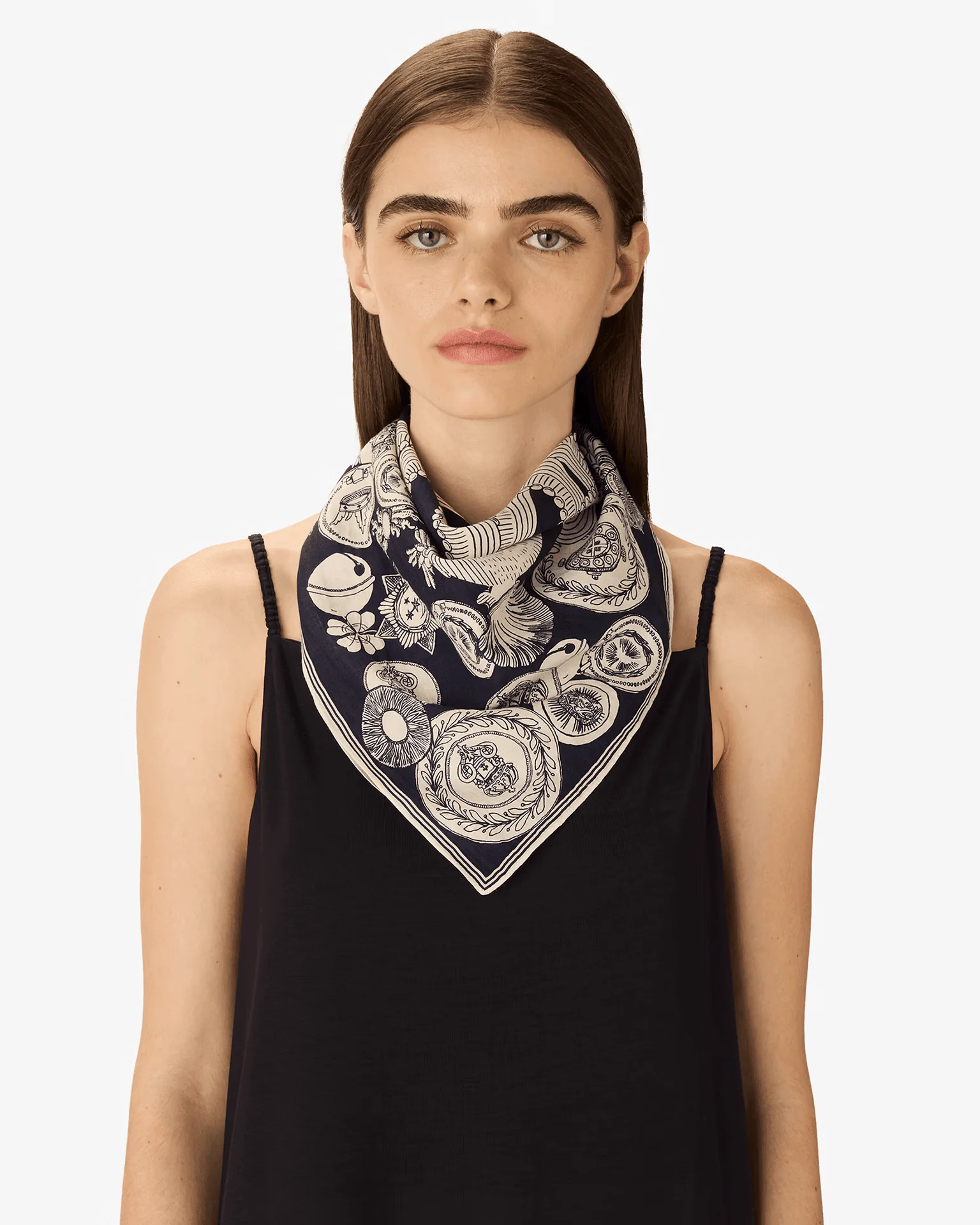 Square / Carre 65 Octopus in Navy