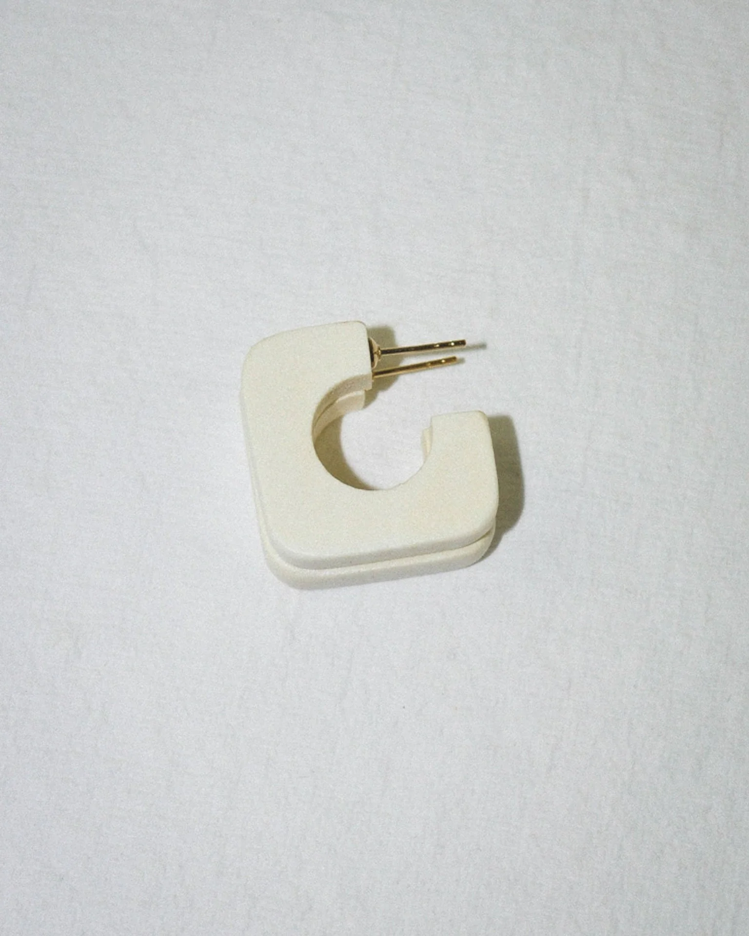 Square Hoop in Chanel Ivory