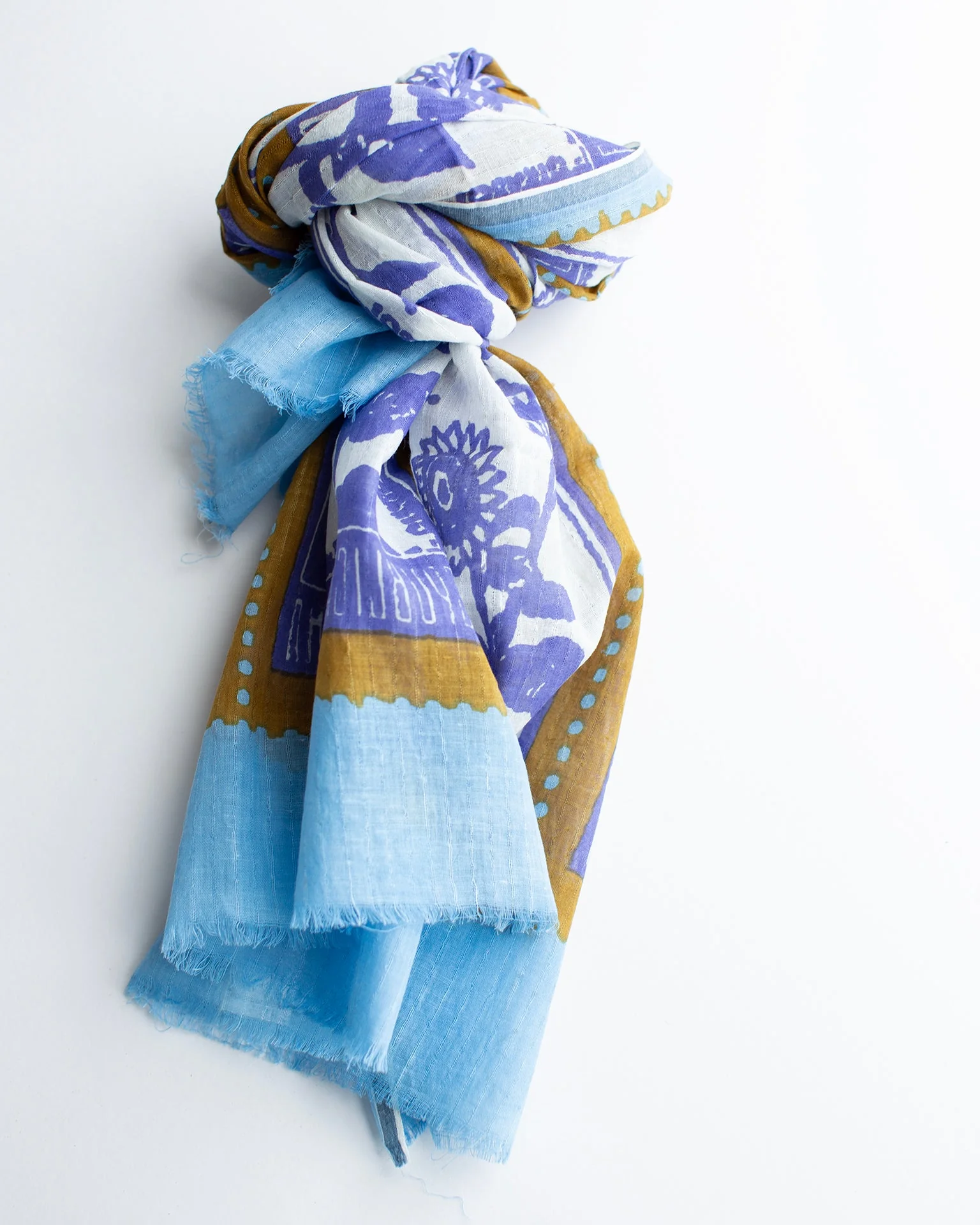 Stamps 80x190 Scarf in Ochre