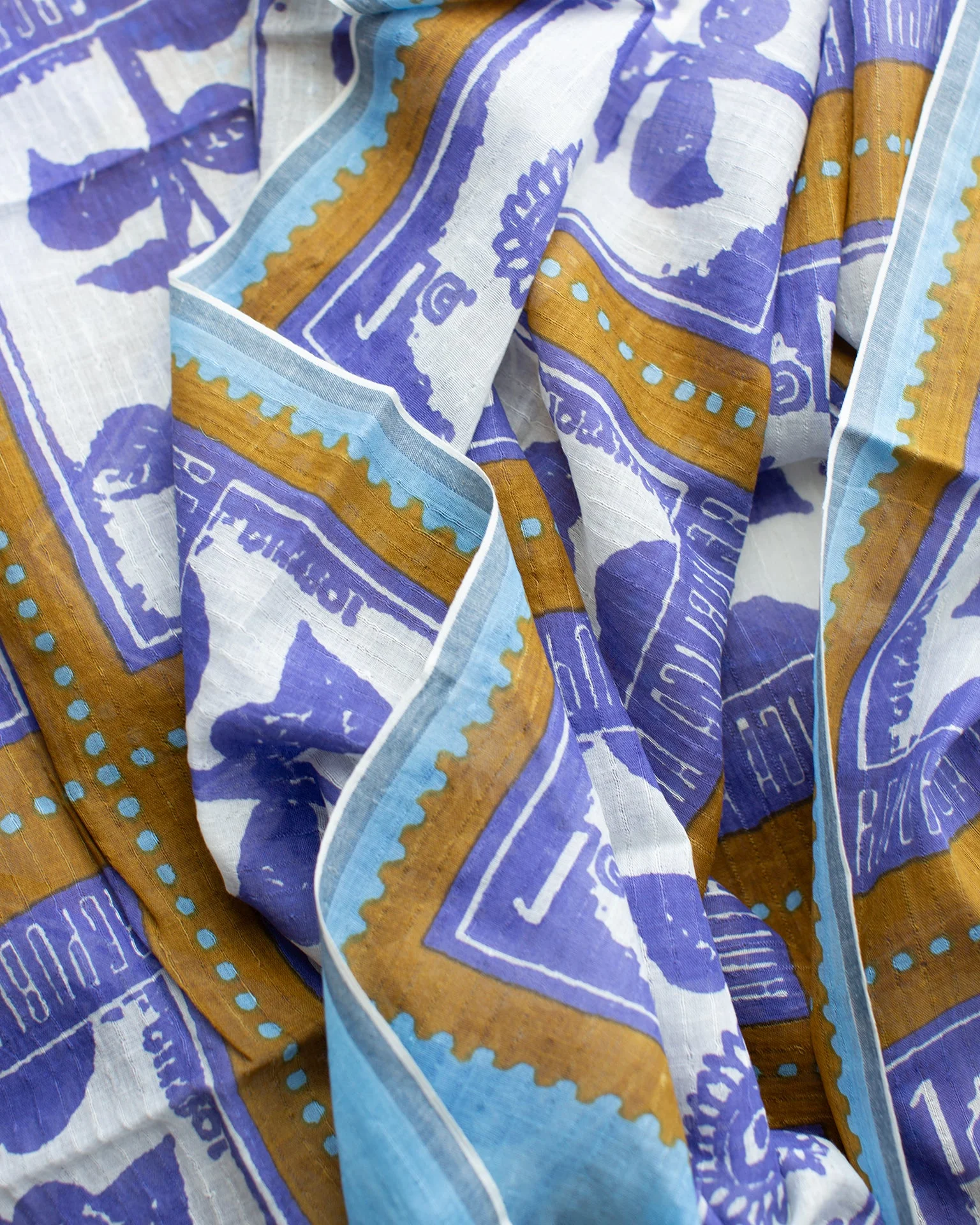 Stamps 80x190 Scarf in Ochre - Image 2