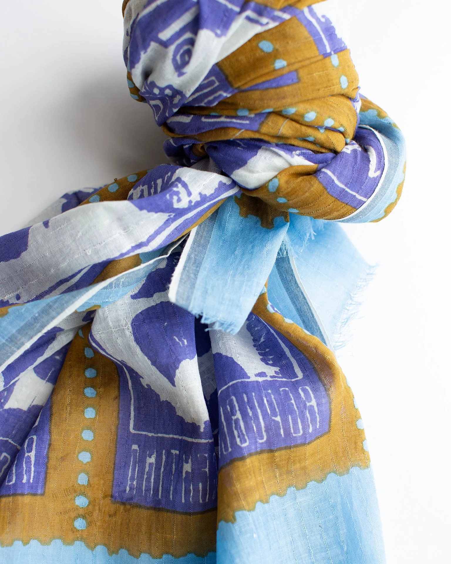 Stamps 80x190 Scarf in Ochre - Image 3