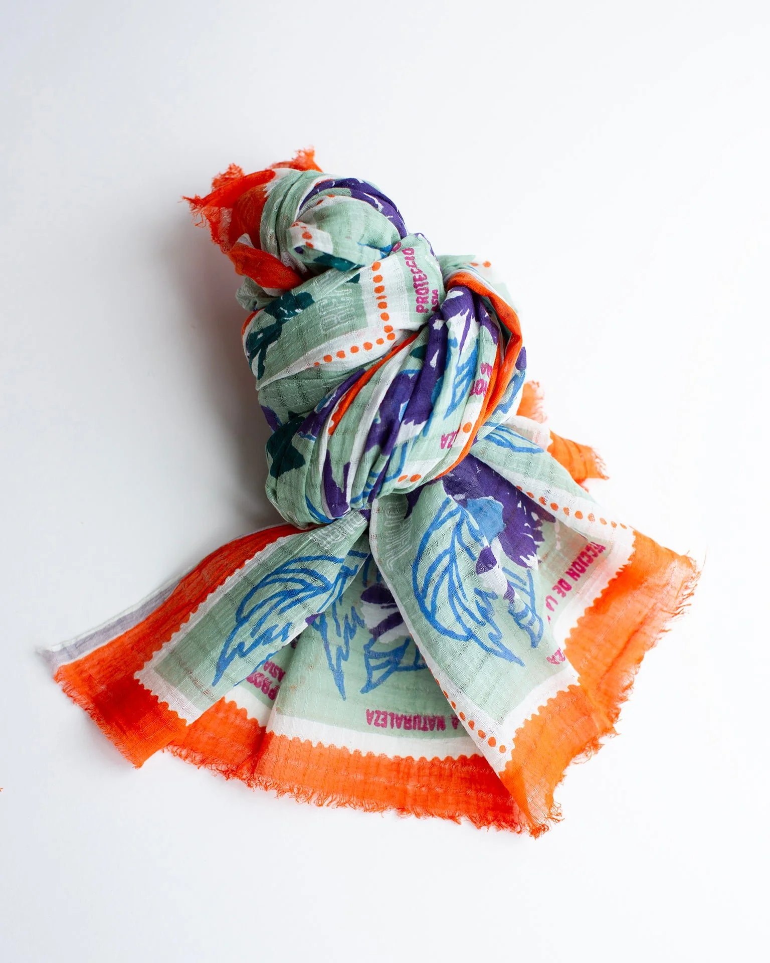 Stamps 90x200 Scarf in Aqua