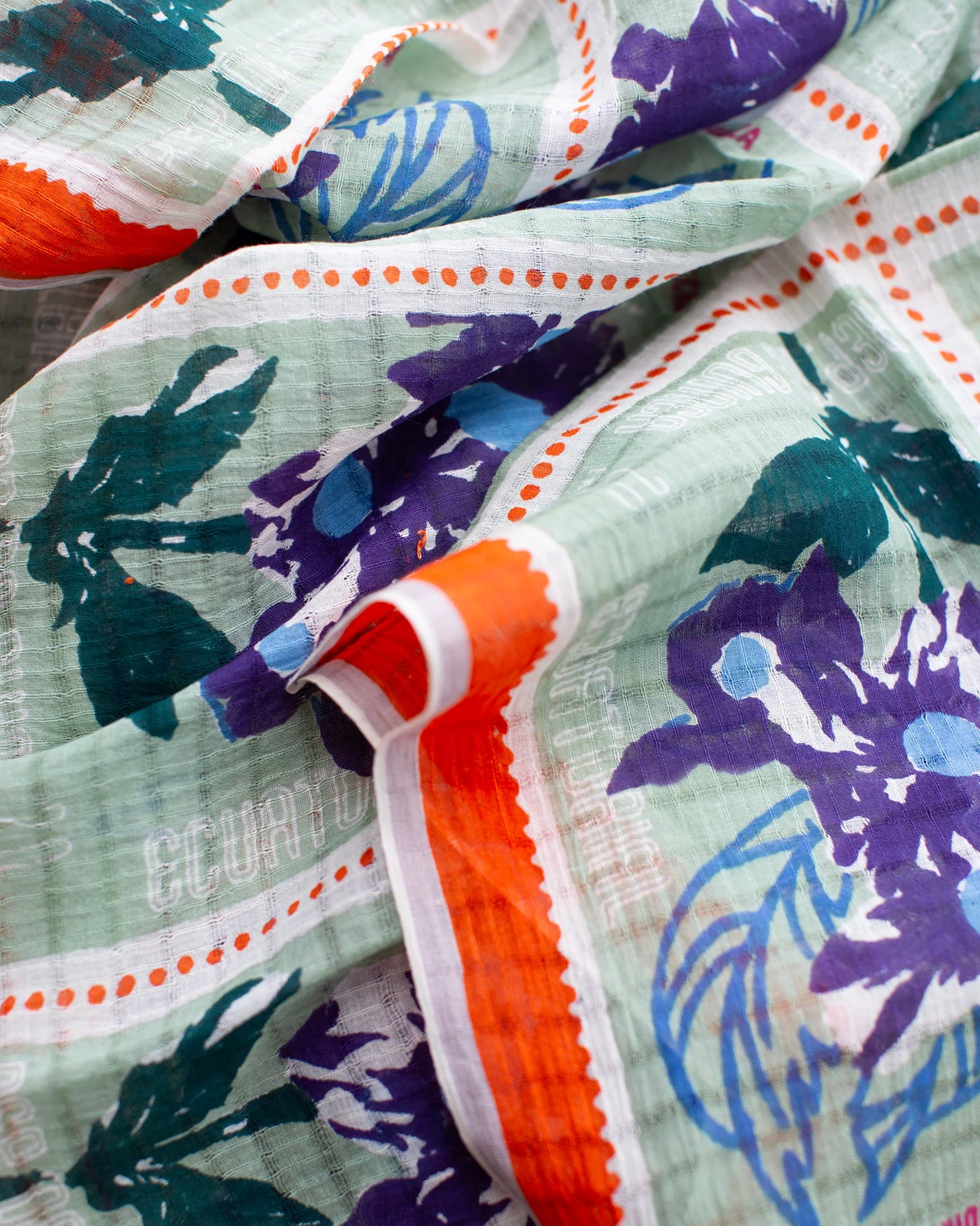 Stamps 90x200 Scarf in Aqua - Image 2