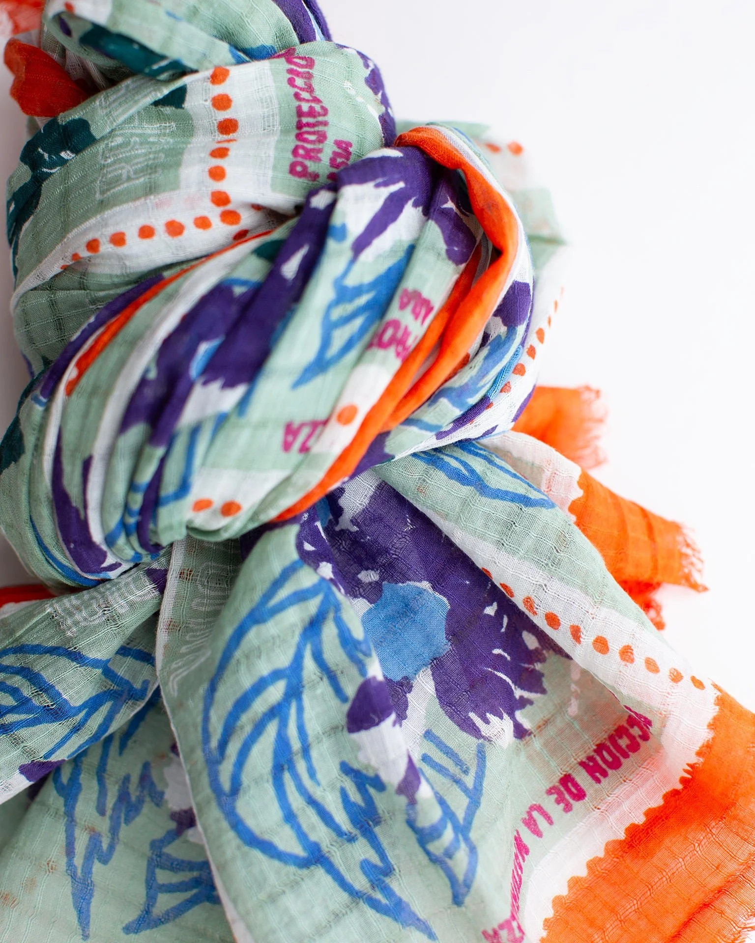 Stamps 90x200 Scarf in Aqua - Image 3