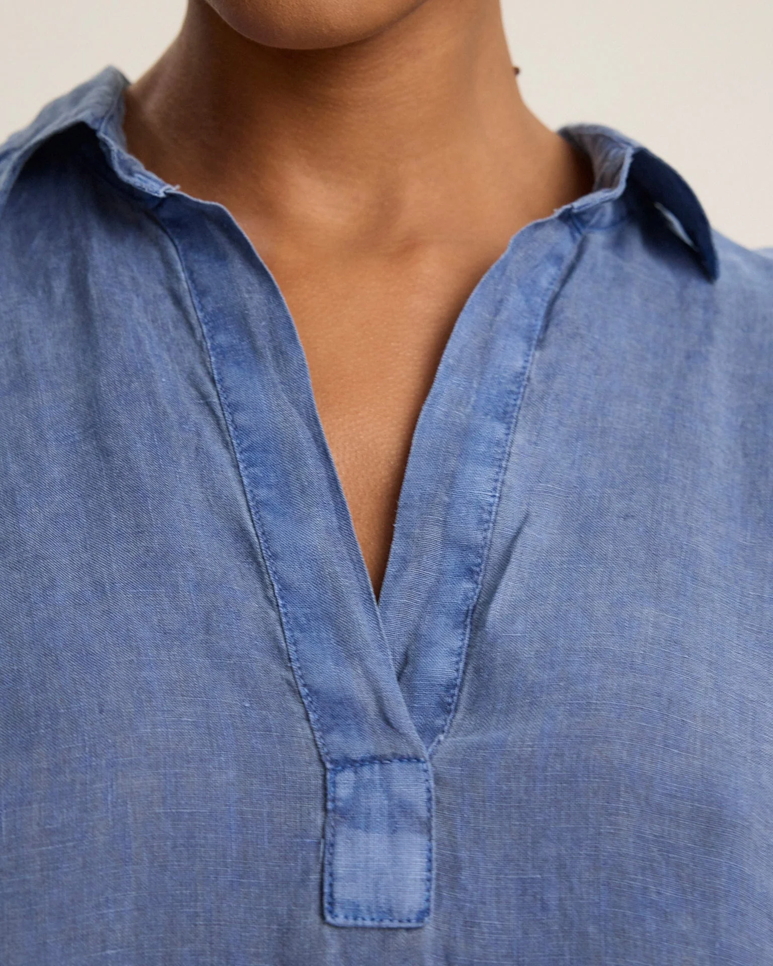 Stella S/S Collar Dress in Indigo - Image 5