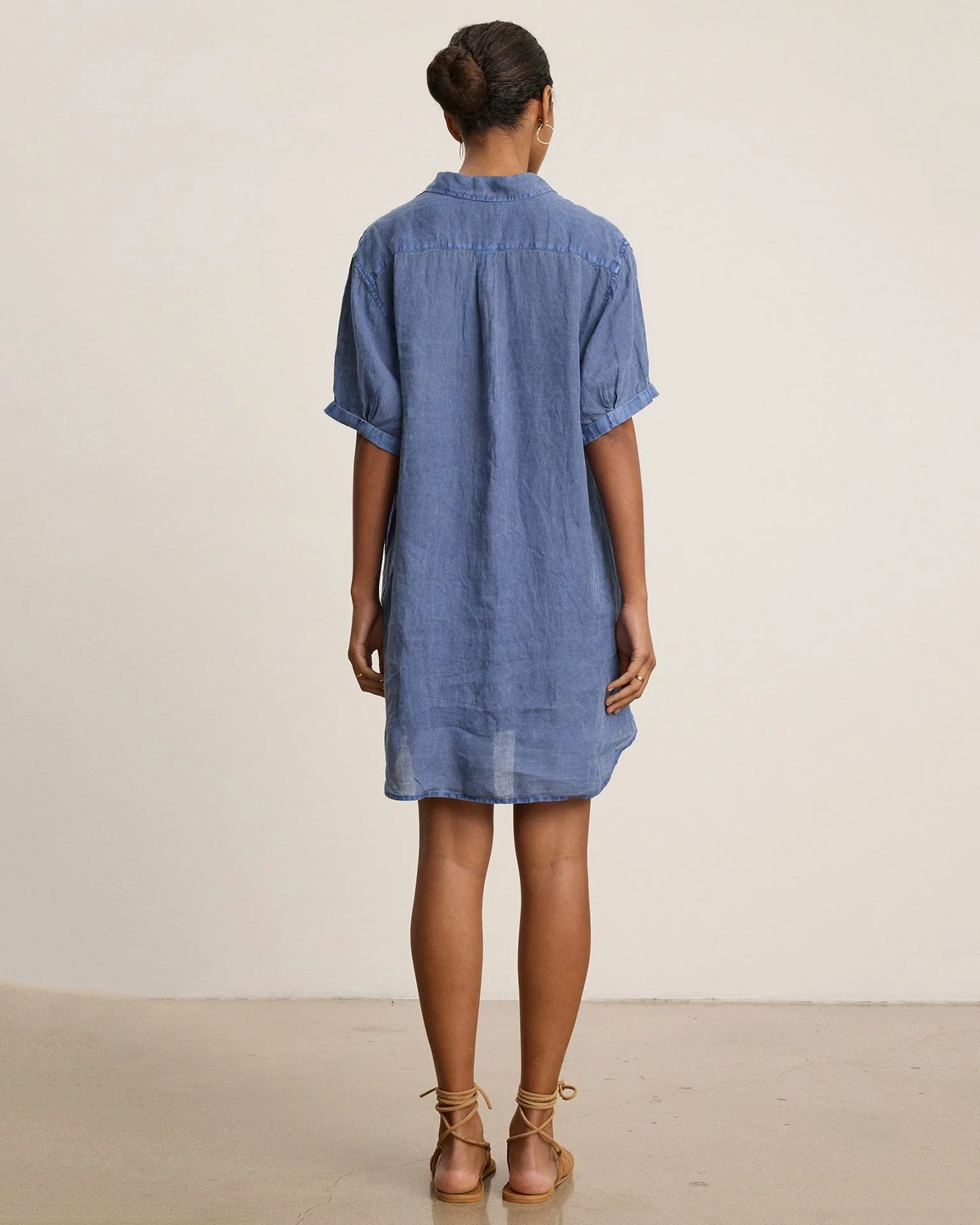 Stella S/S Collar Dress in Indigo - Image 6