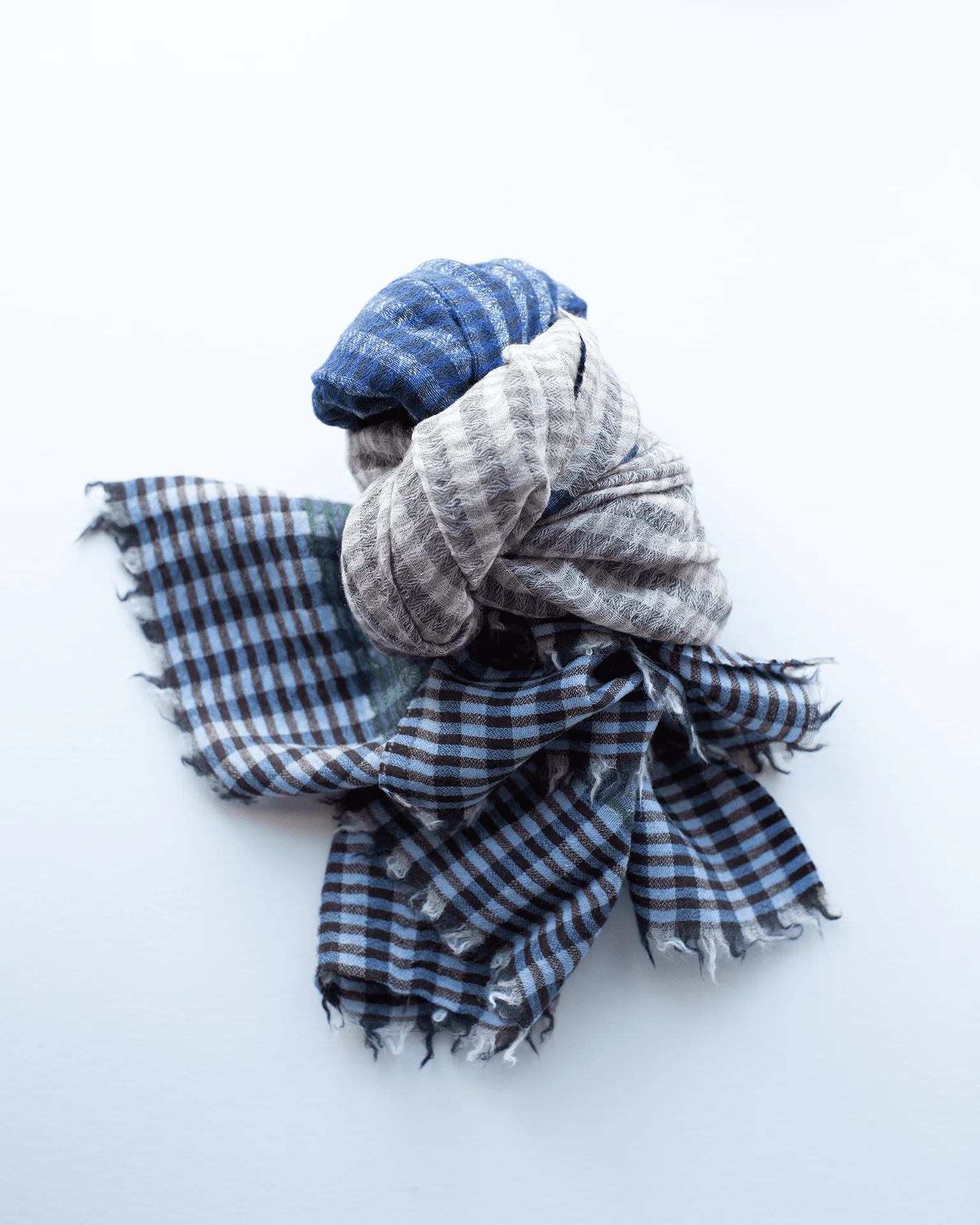 Stripe Wool Scarf in Green/Brown/Navy