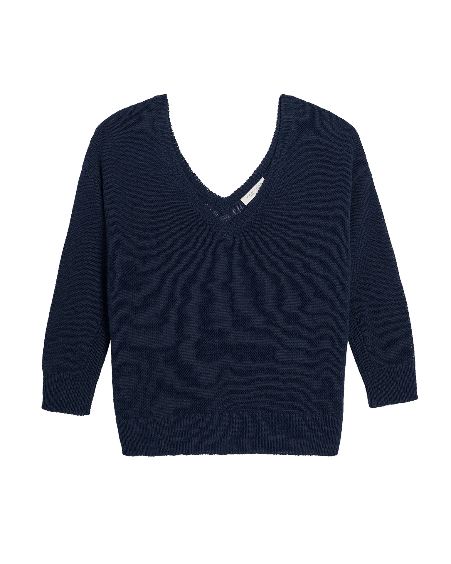 Sunny Cotton Linen Sweater in Navy