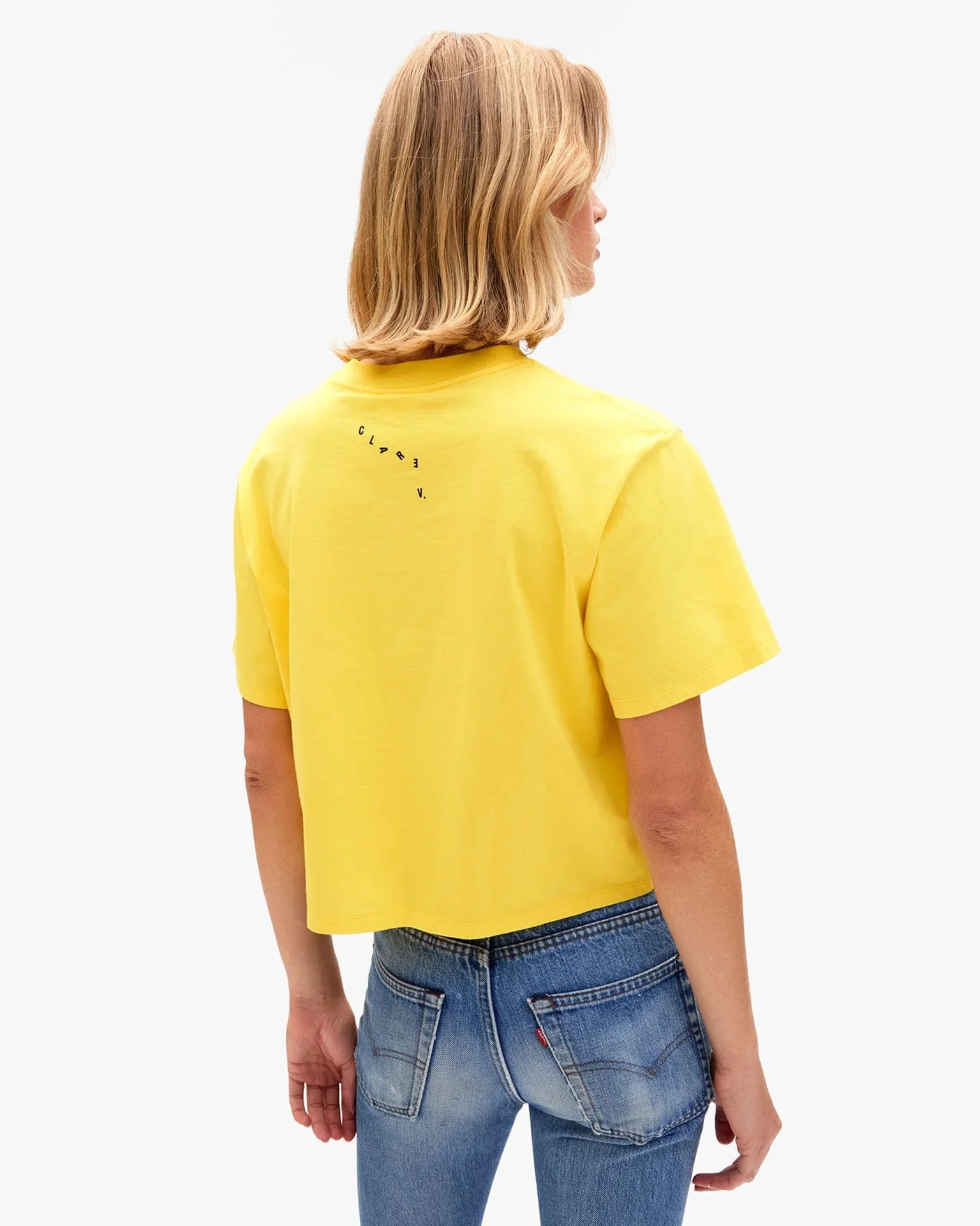 Surrealisme Lips Le Carre Tee in Bright Yellow - Image 2