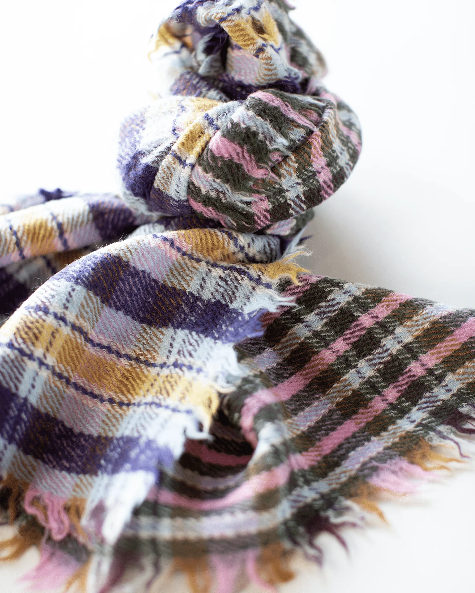 Check Blanket Scarf in Pink - Image 2