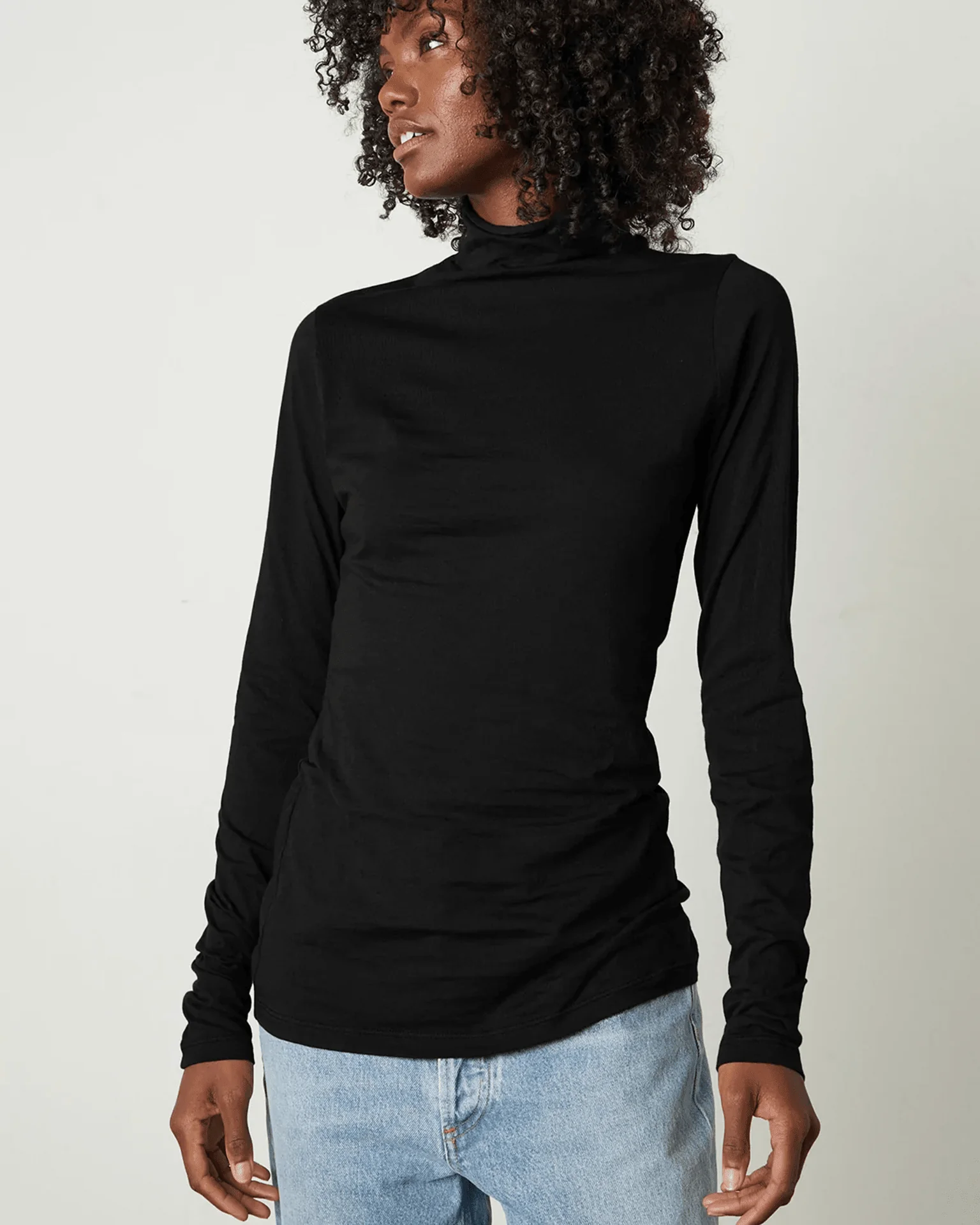 Talisia Turtleneck Top in Black