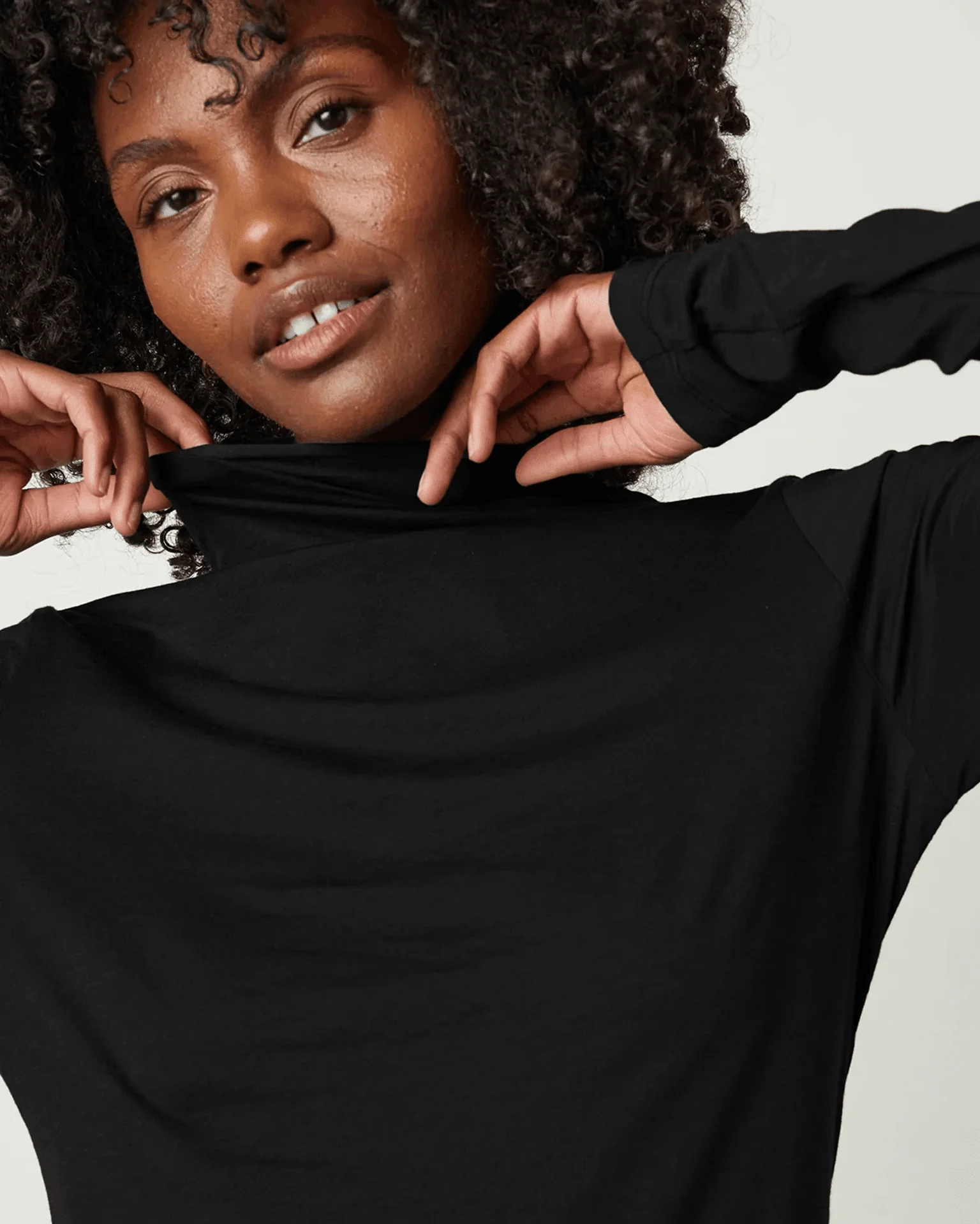 Talisia Turtleneck Top in Black - Image 2