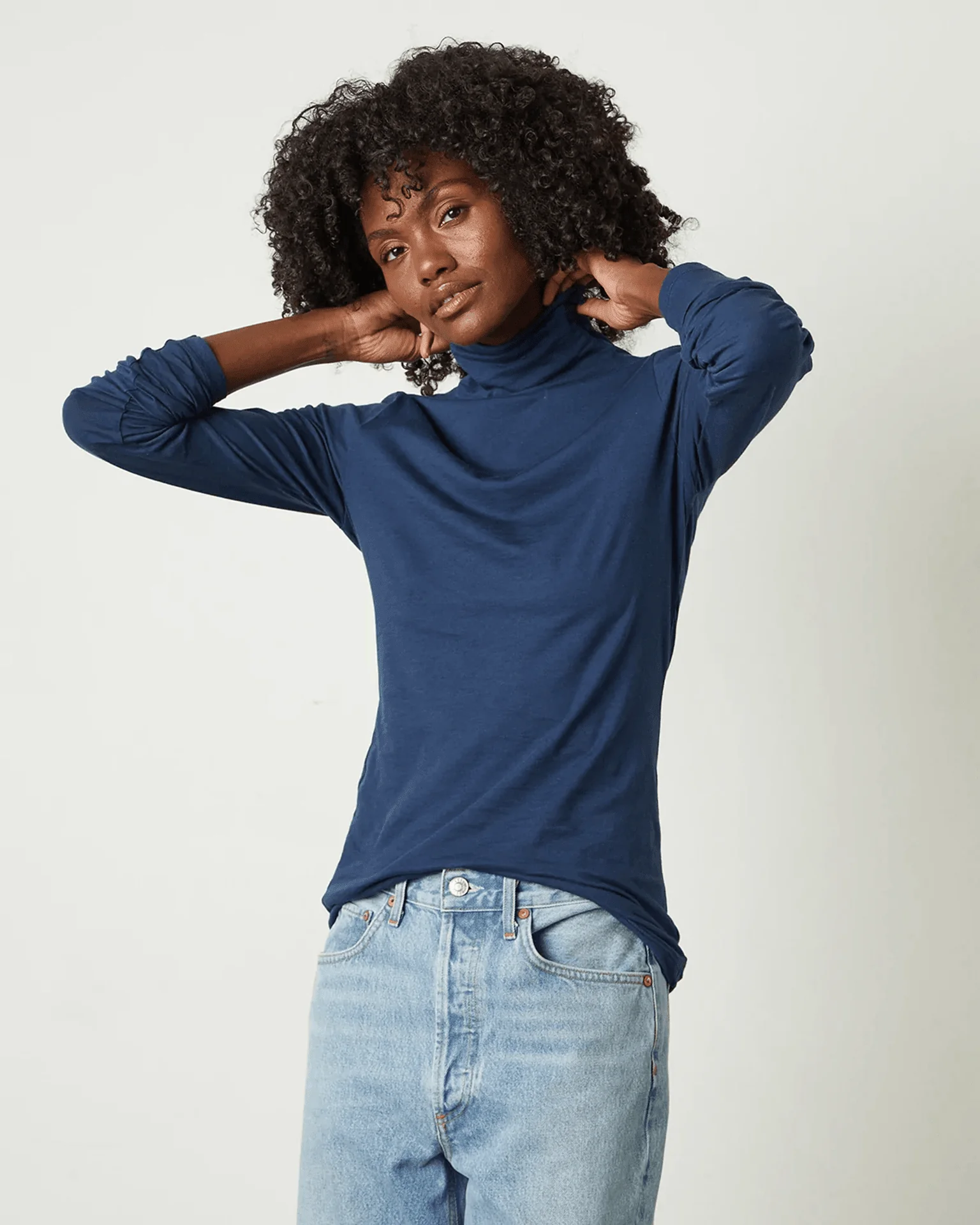 Talisia Turtleneck Top in Midnight - Image 2