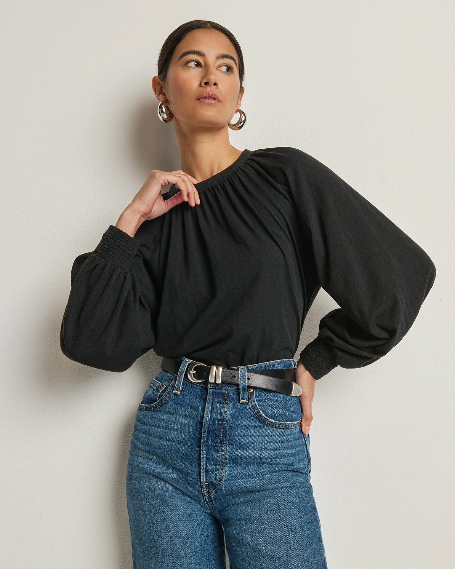 Tallis Tee in Jet Black