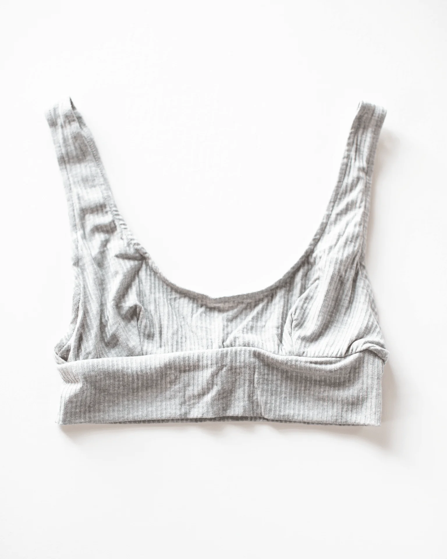 Tank Bralette & High Cut Brief Set in Heather Grey - Image 3