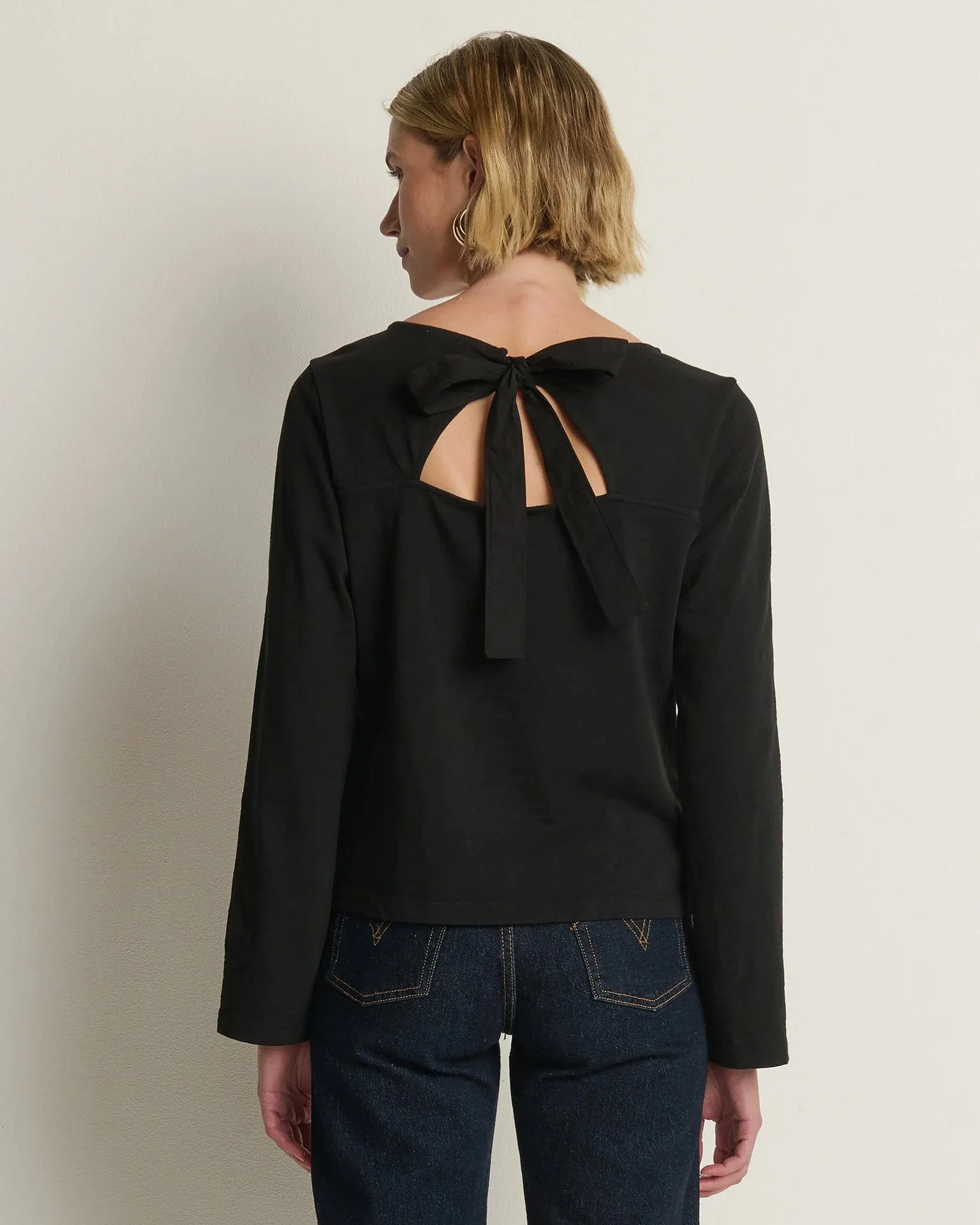 Tavin Tie Back Top in Jet Black - Image 4