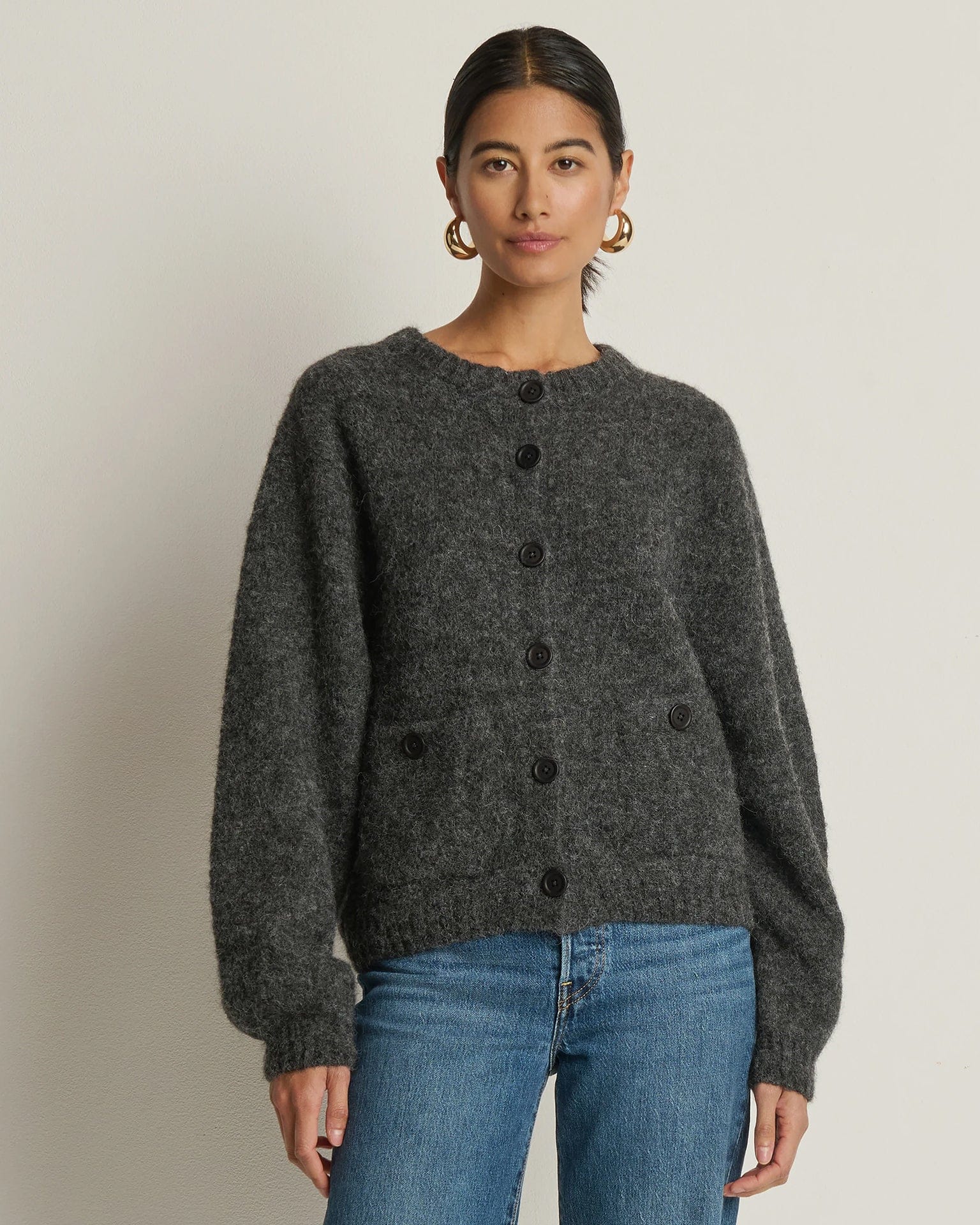 Tessa Cardigan in Heather Charcoal