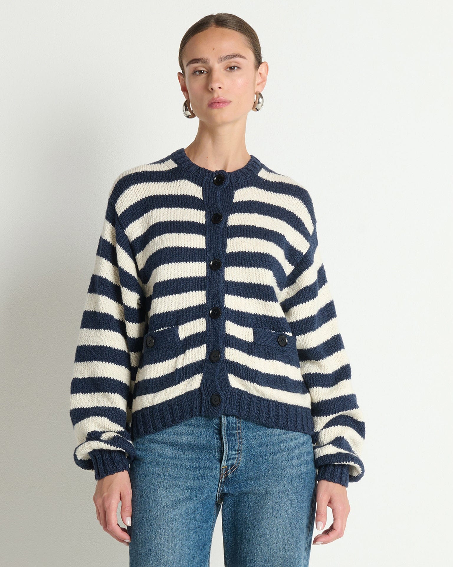 Tessa Cardigan in Marine Stripe