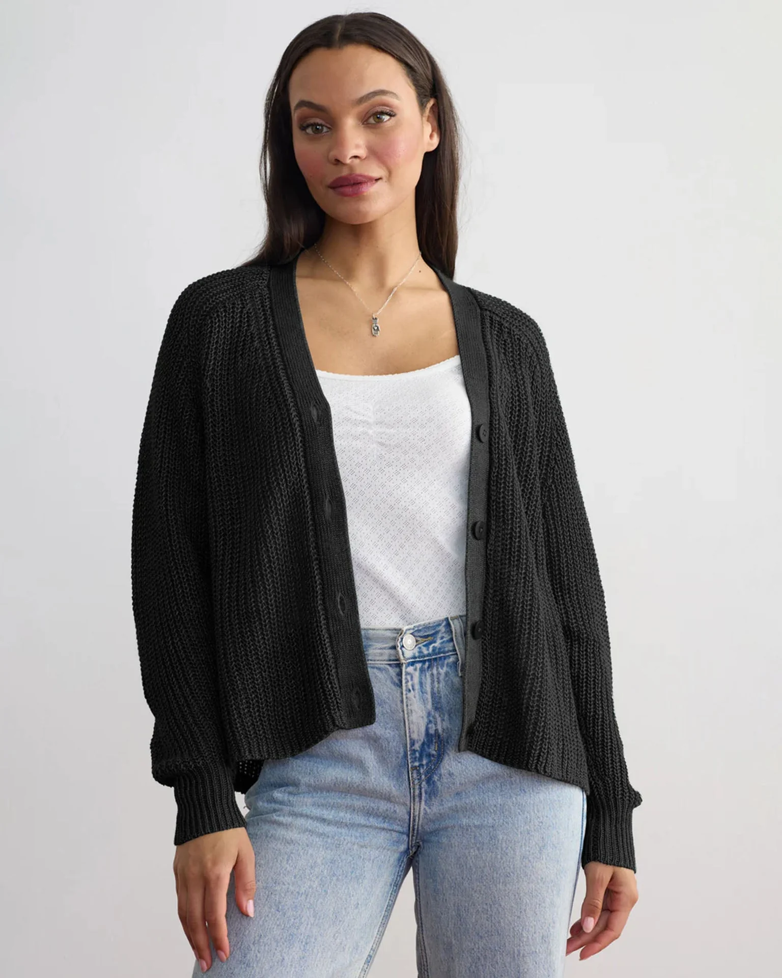 The Beach Cardigan in Black