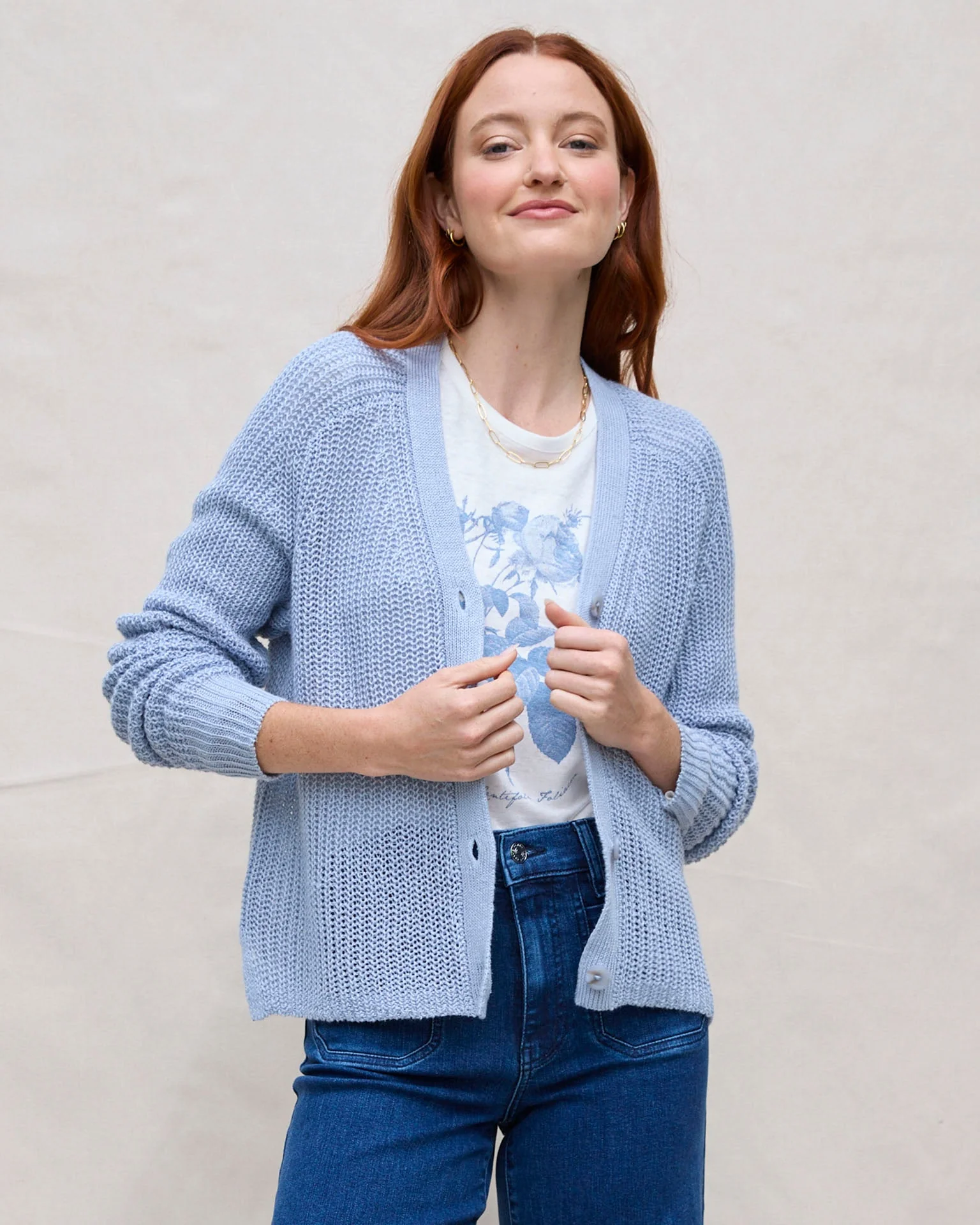 The Beach Cardigan in River