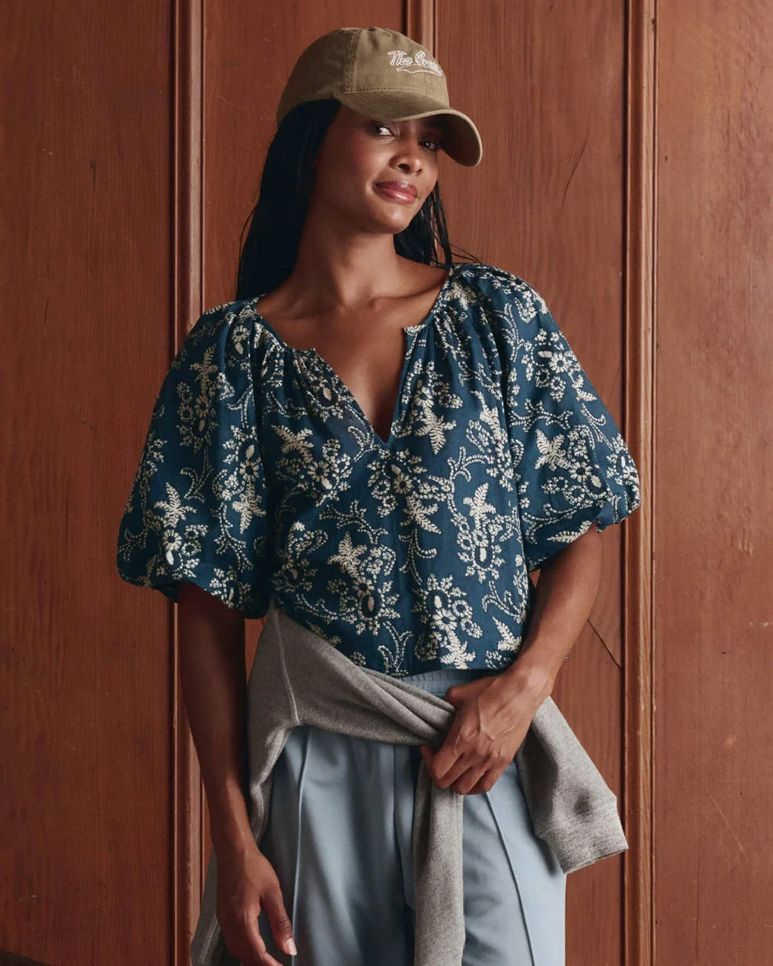 The Blythe Top in Indigo Bandana