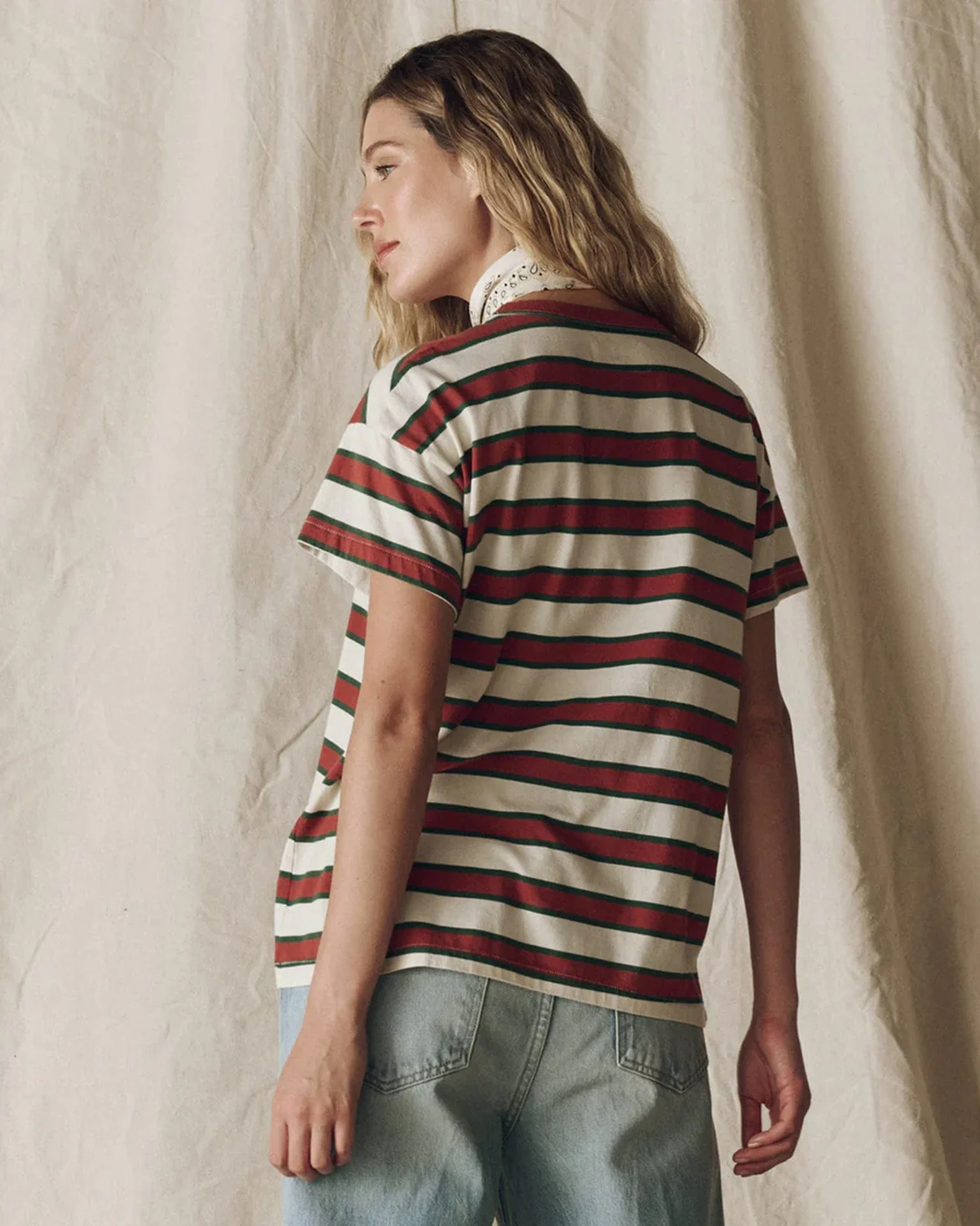 The Boxy Crew in Cream with Brown - Image 4