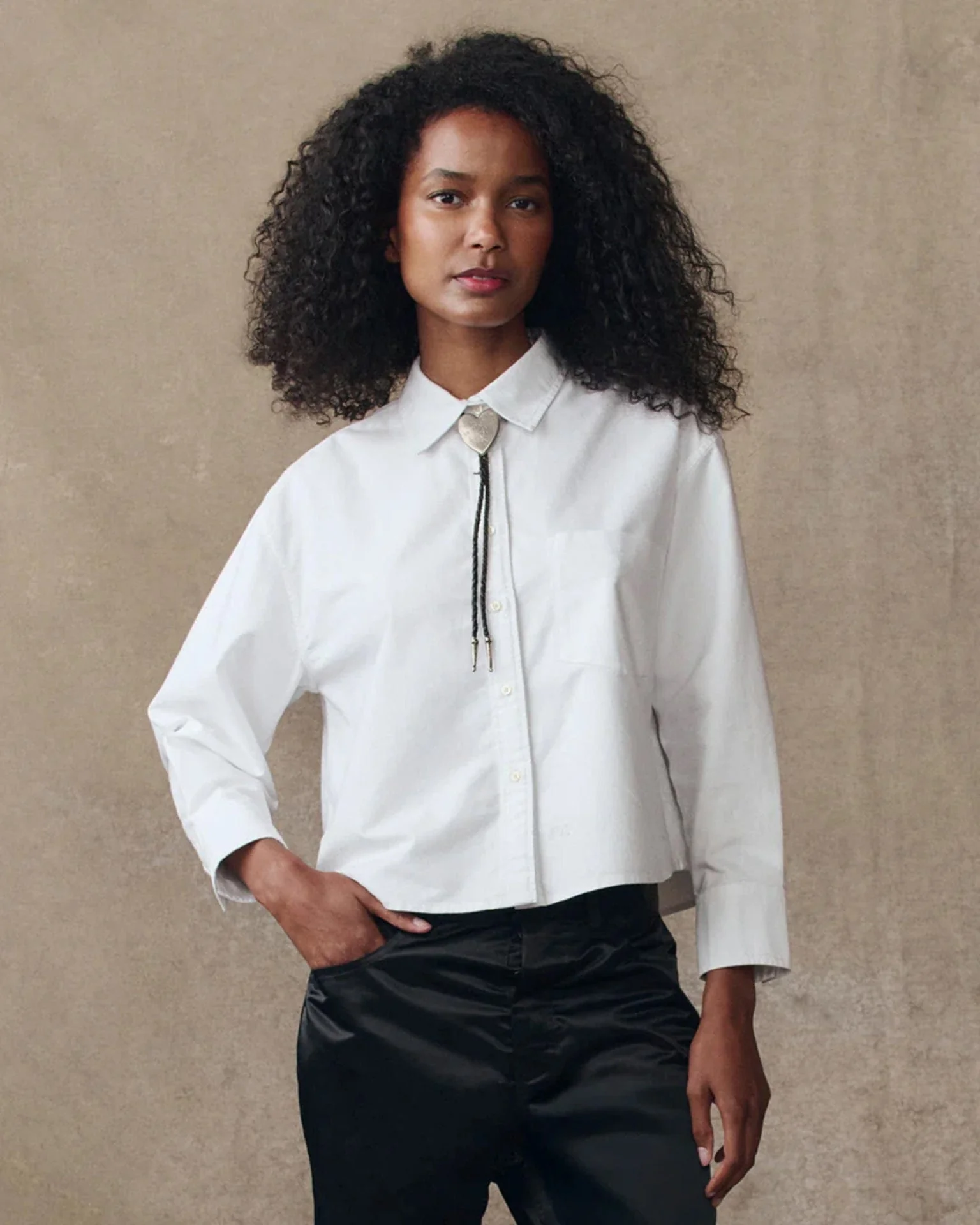 The Cropped Oxford Shirt in White