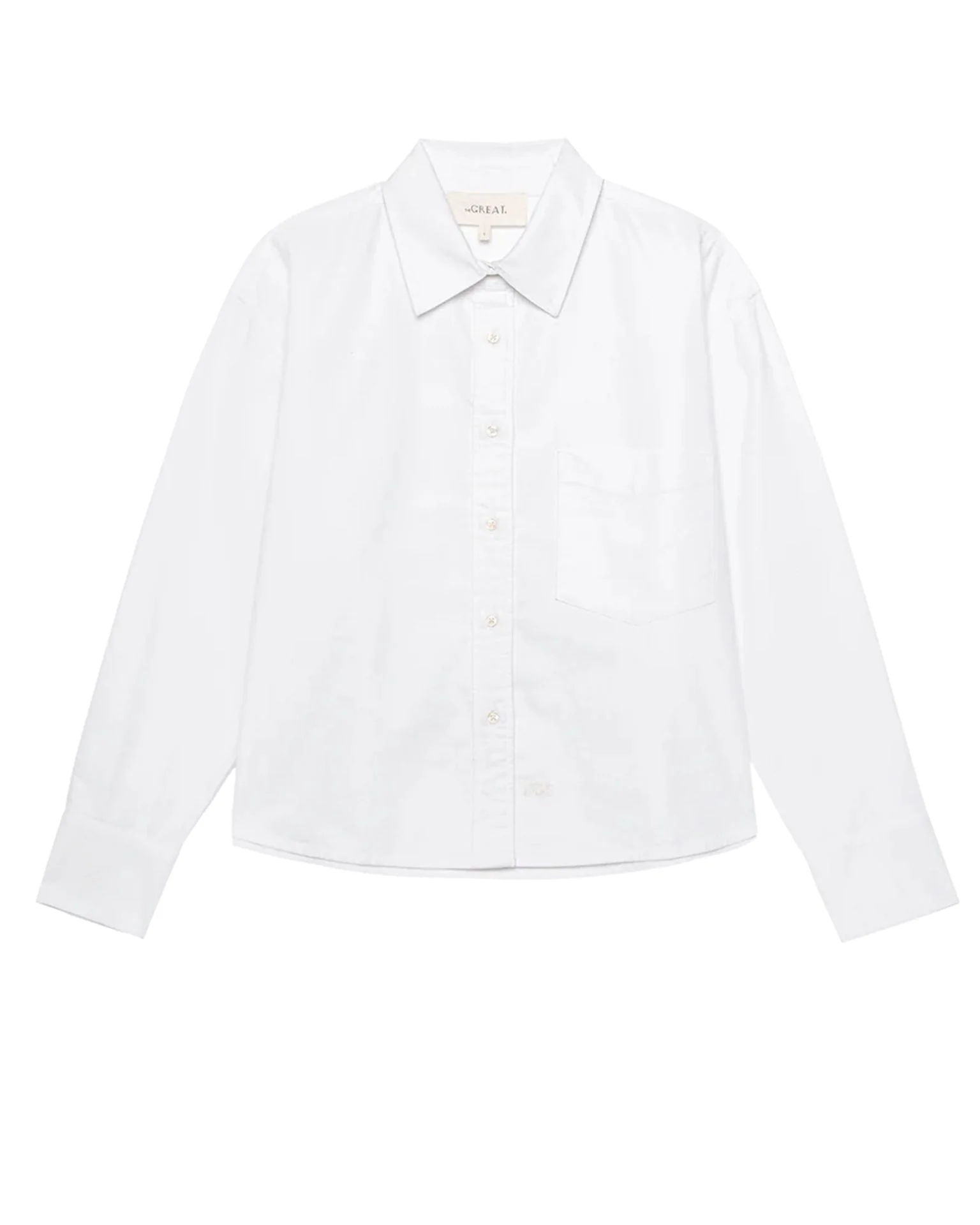 The Cropped Oxford Shirt in White - Image 5