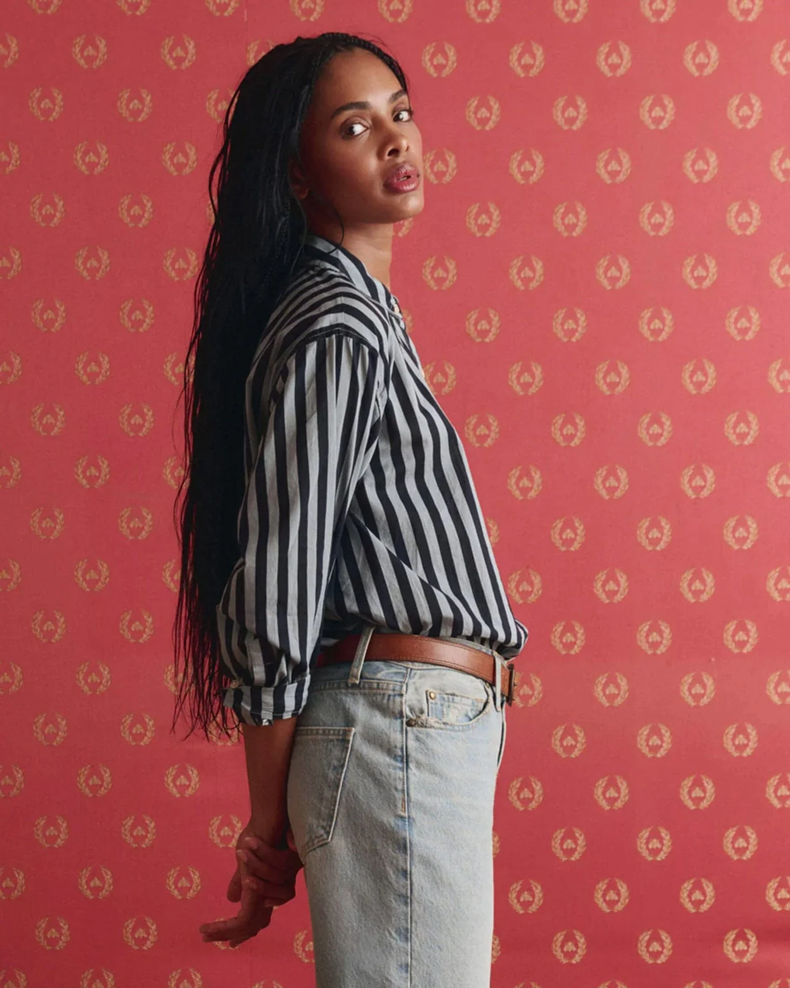 The Daily Button Up in Blue Club Stripe - Image 3