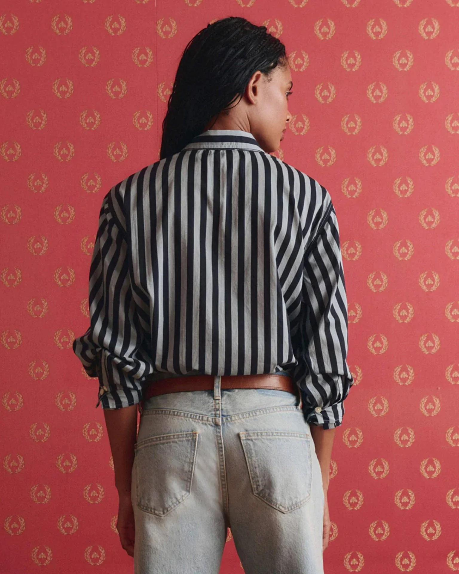 The Daily Button Up in Blue Club Stripe - Image 4