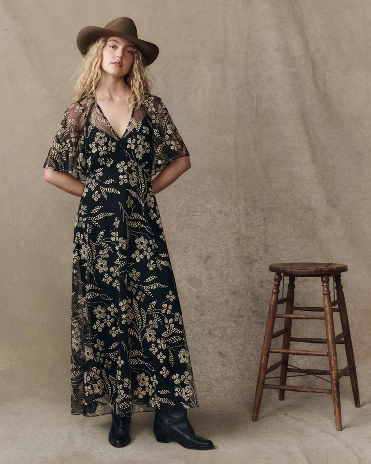 The Festal Dress in Brocade Floral