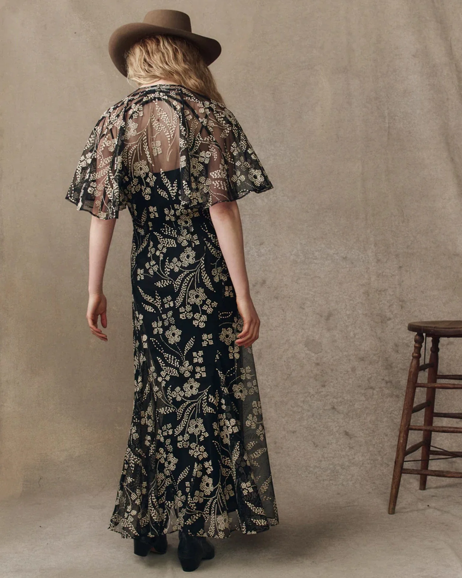 The Festal Dress in Brocade Floral - Image 4