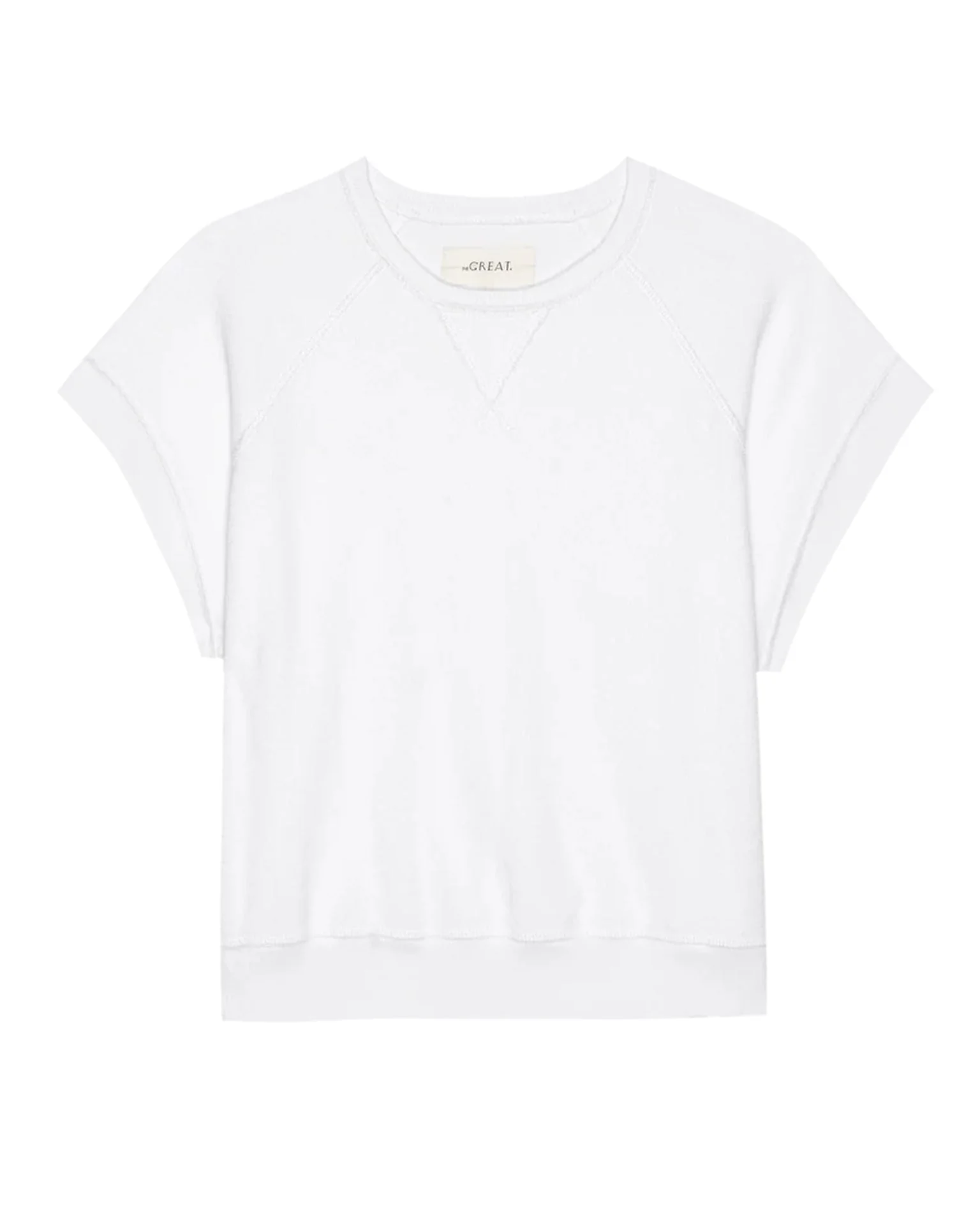 The Micro Terry Wedge Sweatshirt in True White - Image 3