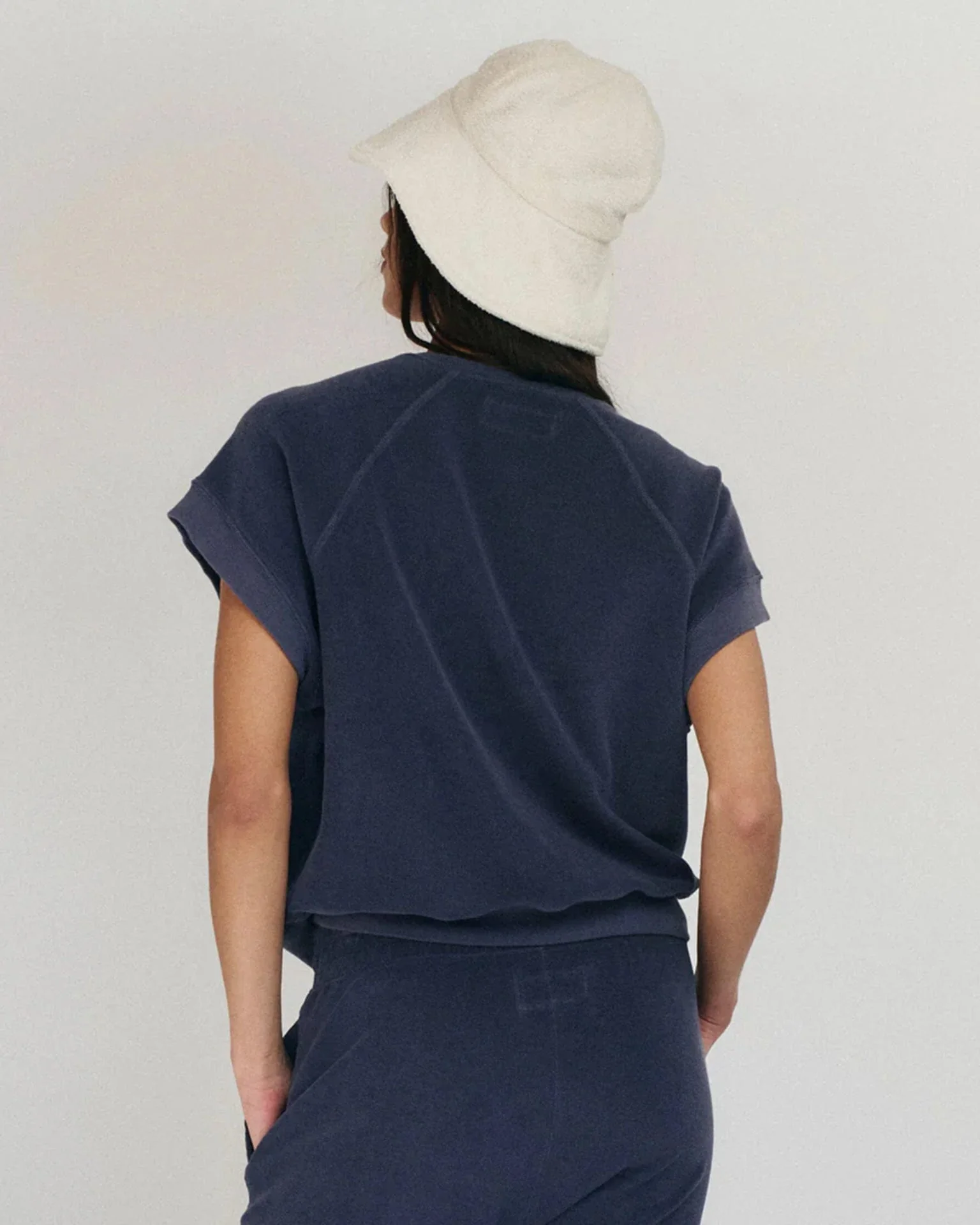 The Micro Terry Wedge Sweatshirt in Vintage Blue - Image 3