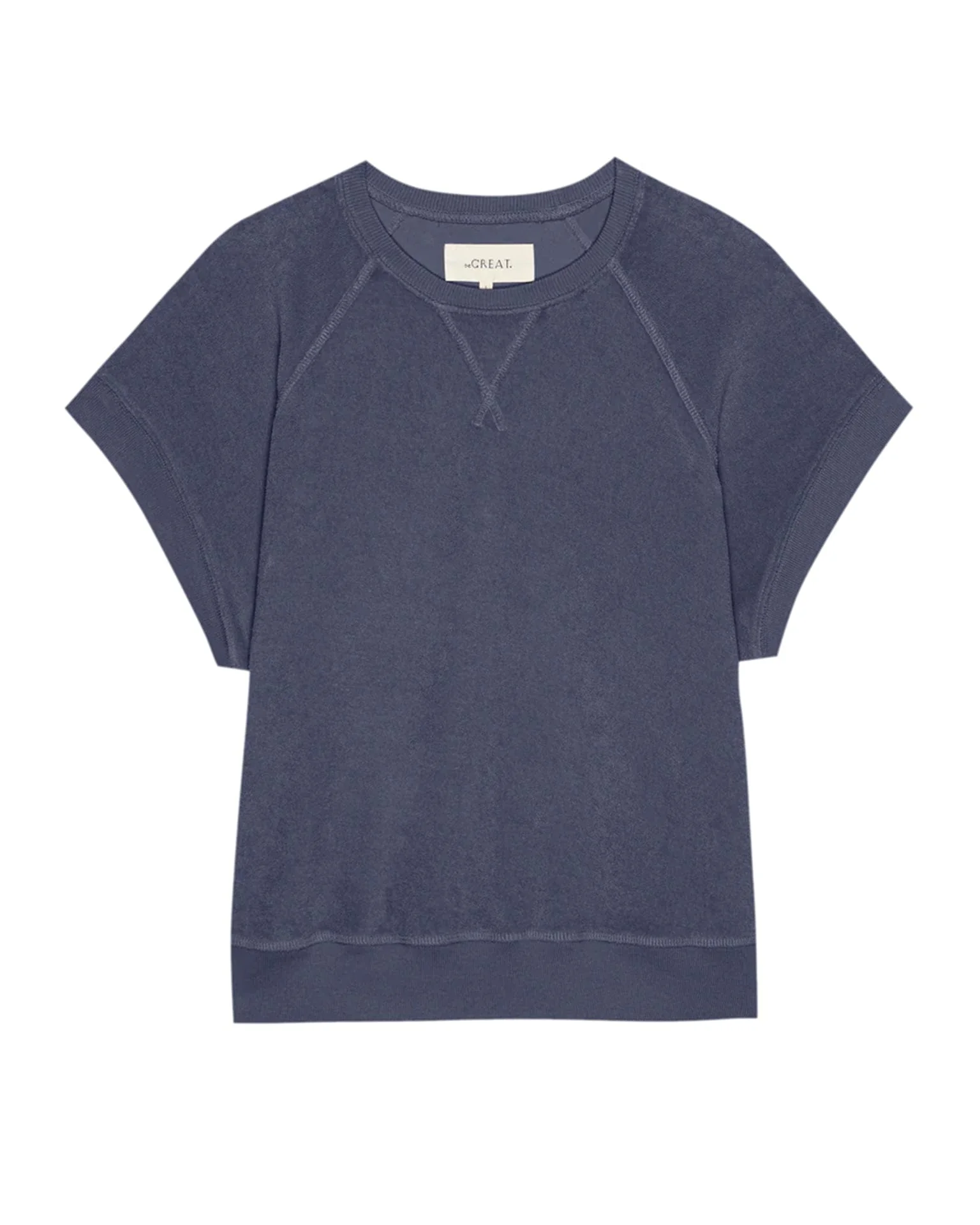 The Micro Terry Wedge Sweatshirt in Vintage Blue - Image 4