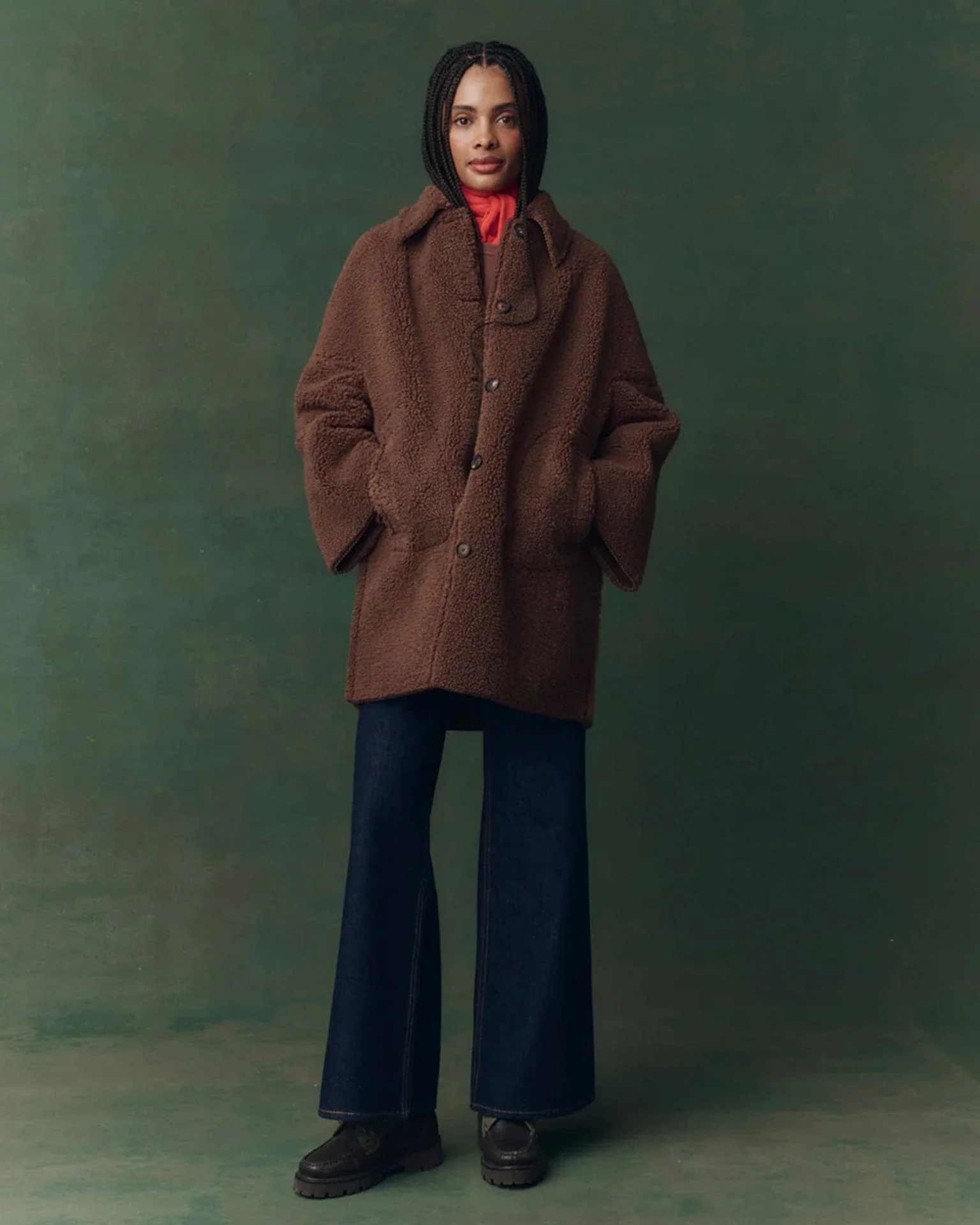 The Plush Car Coat in Chocolate - Image 2