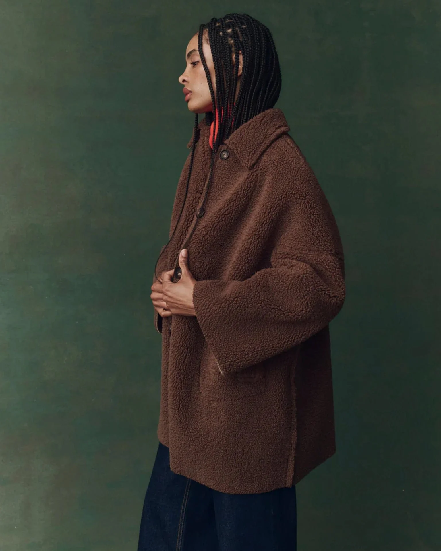 The Plush Car Coat in Chocolate - Image 4