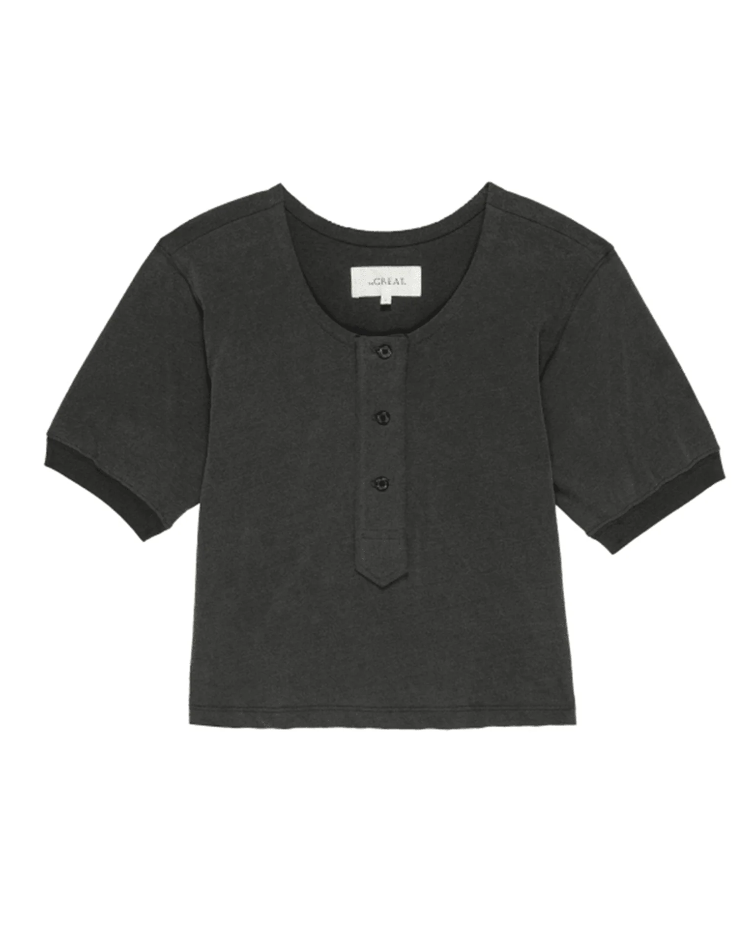The Scoop Henley in Washed Black - Image 3