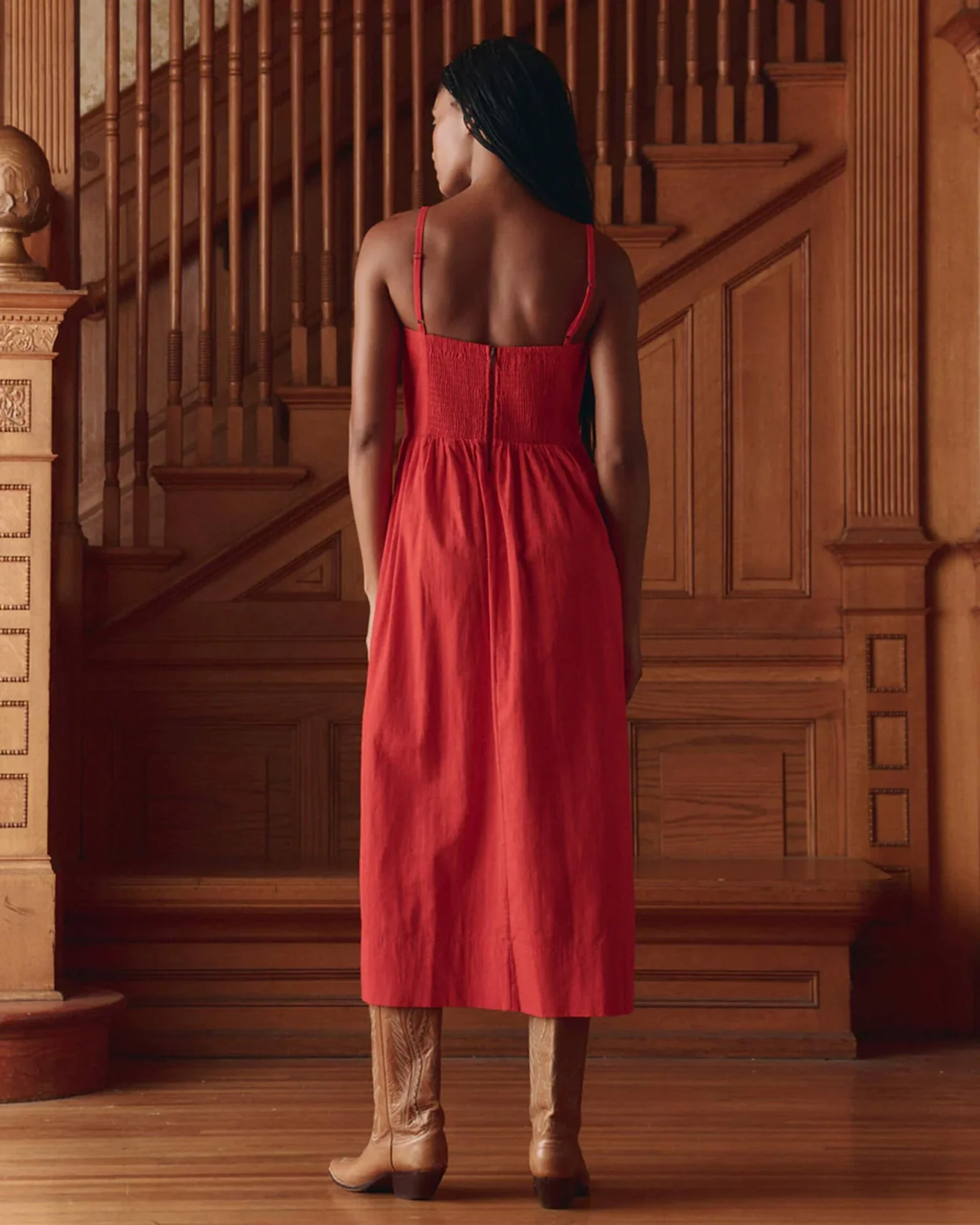 The Verse Dress in Hot Red - Image 3