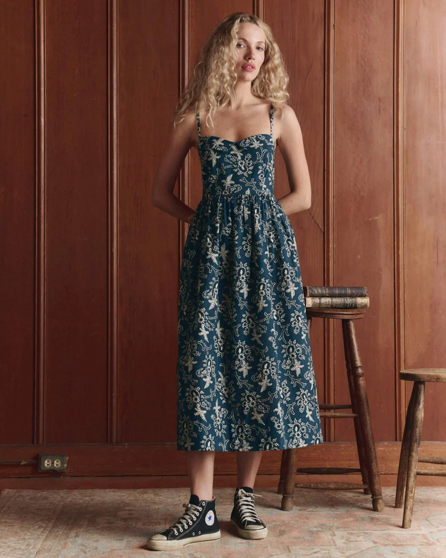 The Verse Dress in Indigo Bandana