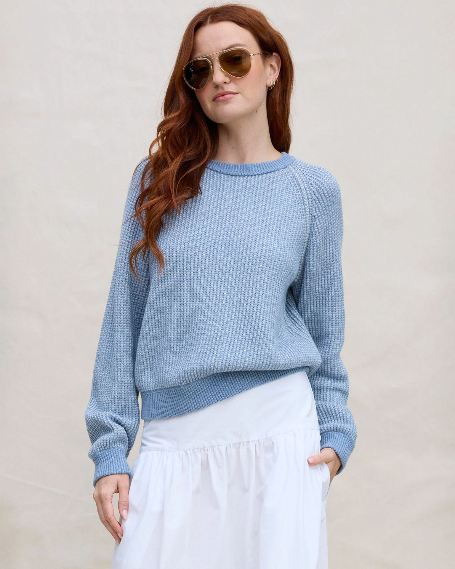 Thermal Sweatshirt in Denim